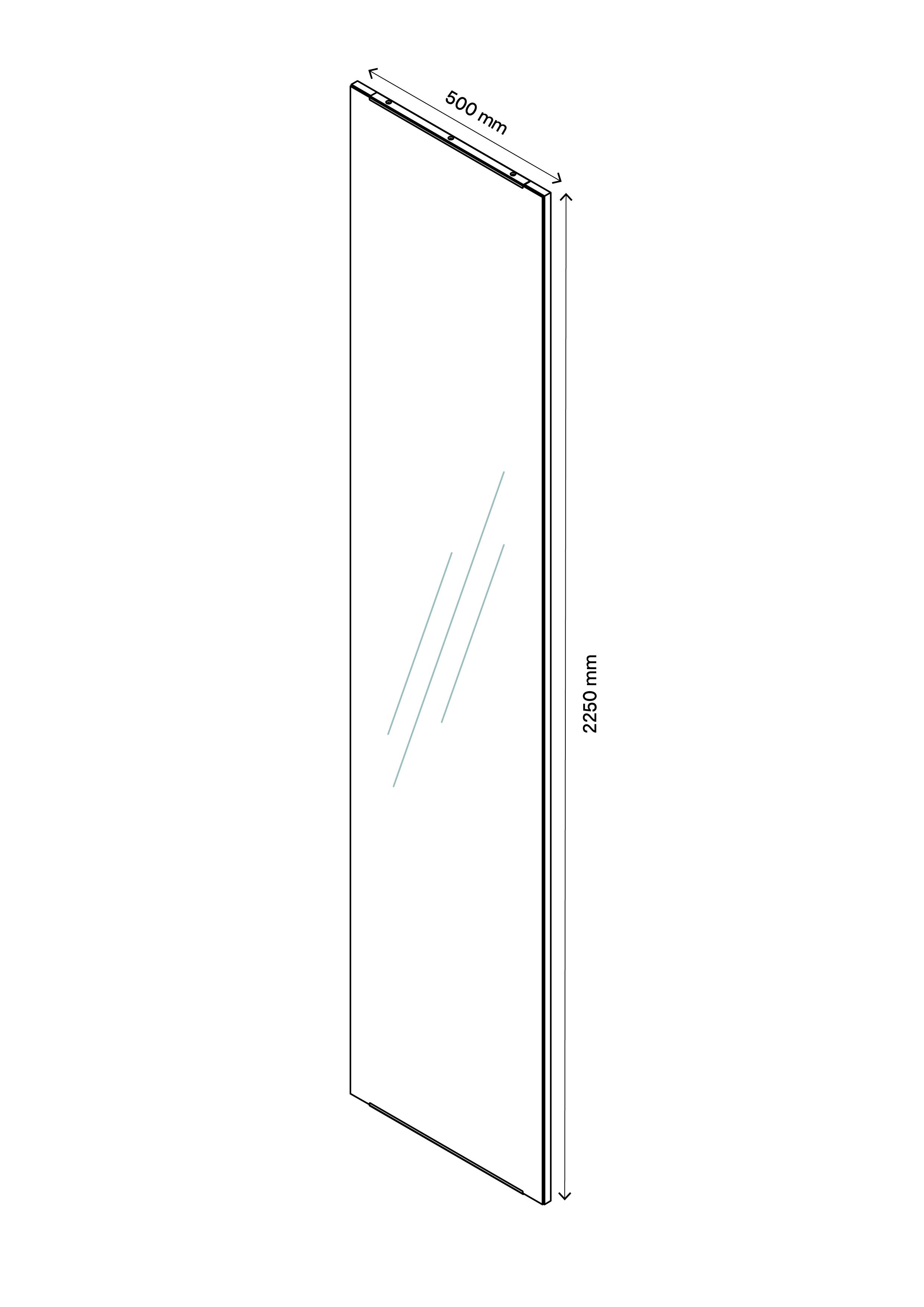 GoodHome Atomia Mirrored door Modular furniture door, (H) 2247mm (W) 497mm