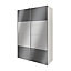 GoodHome Atomia Modern High gloss White & anthracite Particle board Large Double Wardrobe (H)2250mm (W)1500mm (D)655mm