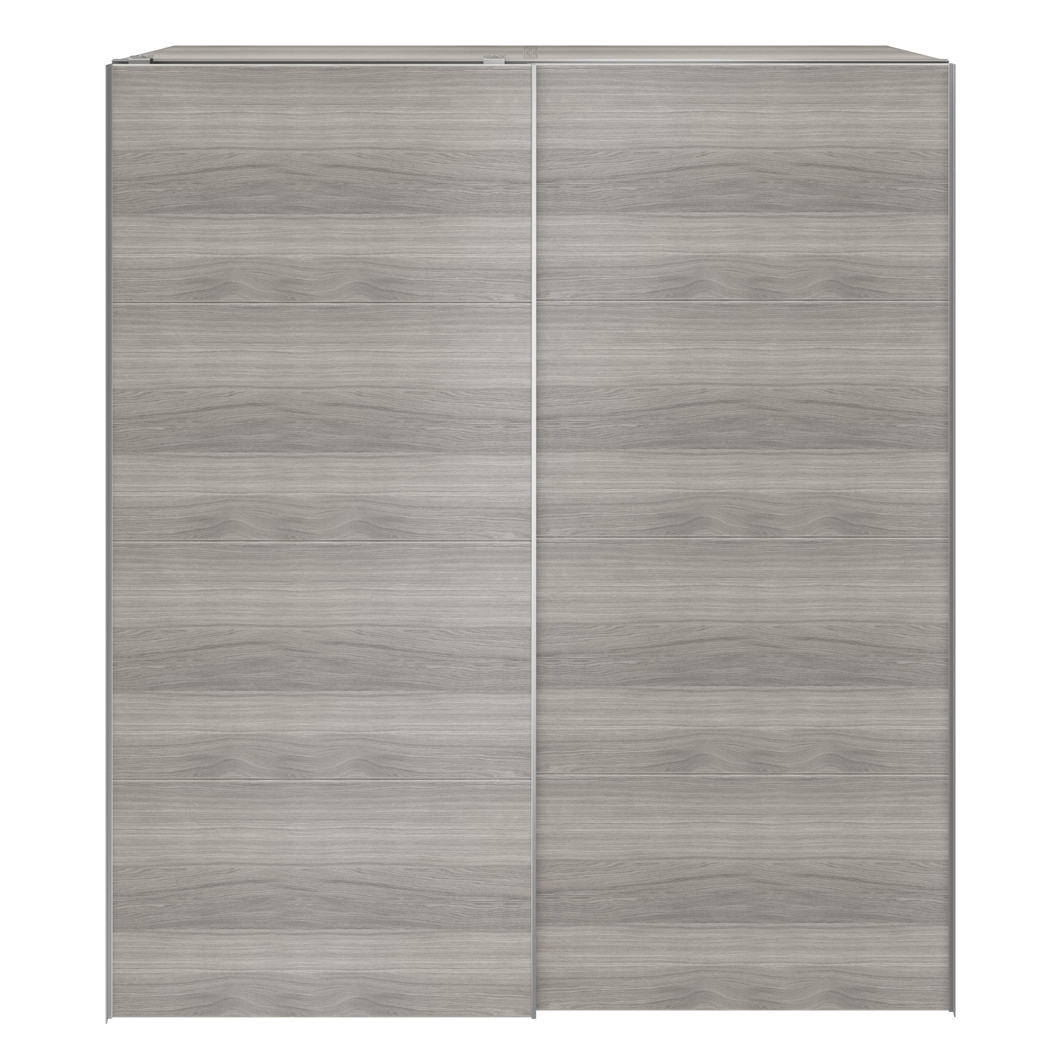 GoodHome Atomia Modern Matt grey oak effect Particle board Large Double Wardrobe (H)2250mm (W)2000mm (D)655mm