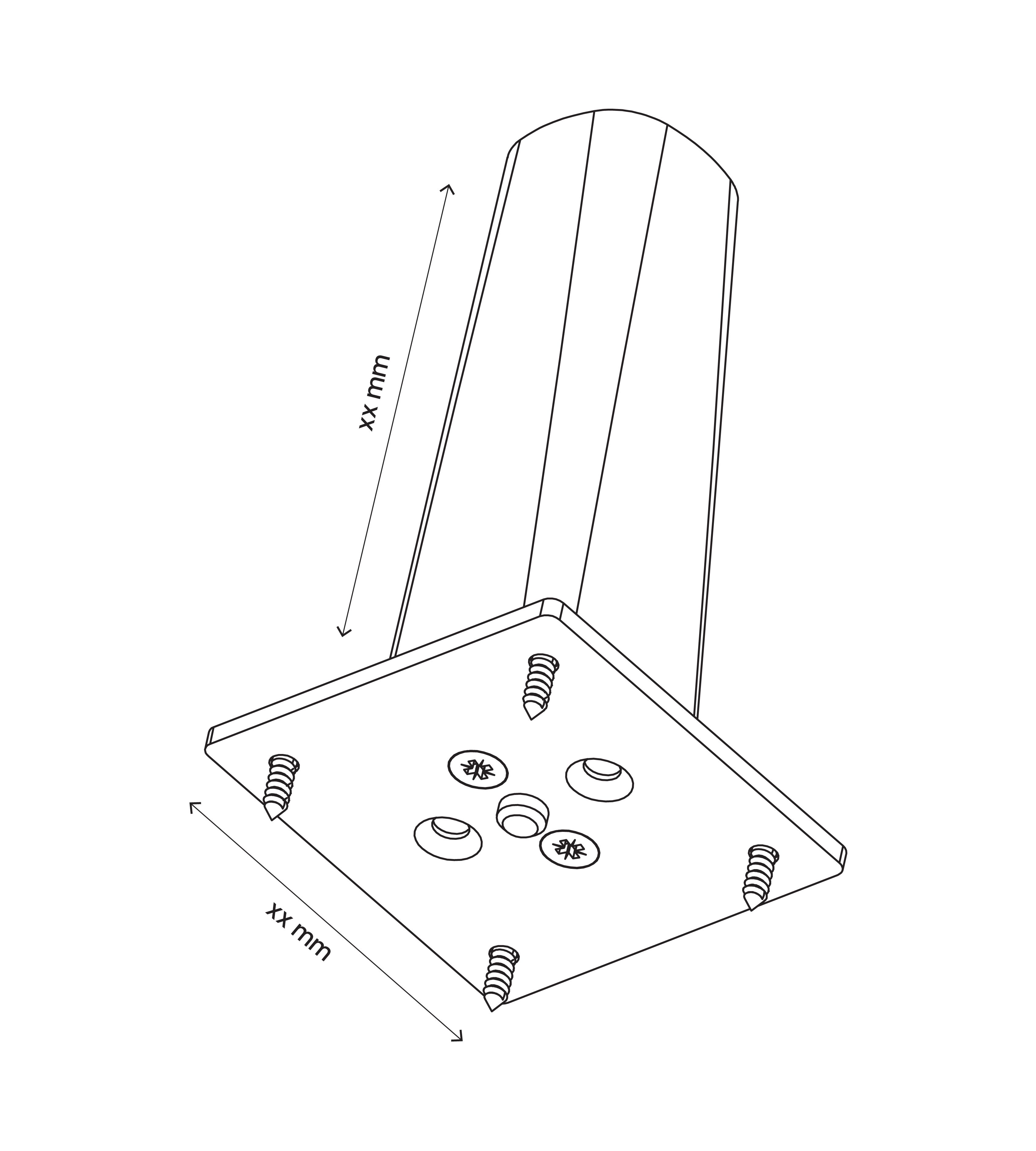 GoodHome Atomia Natural Cabinet feet 65mm 110mm, Pack of 2