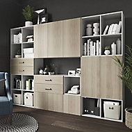 GoodHome Atomia Natural Oak effect Large Office & living storage (H)750mm