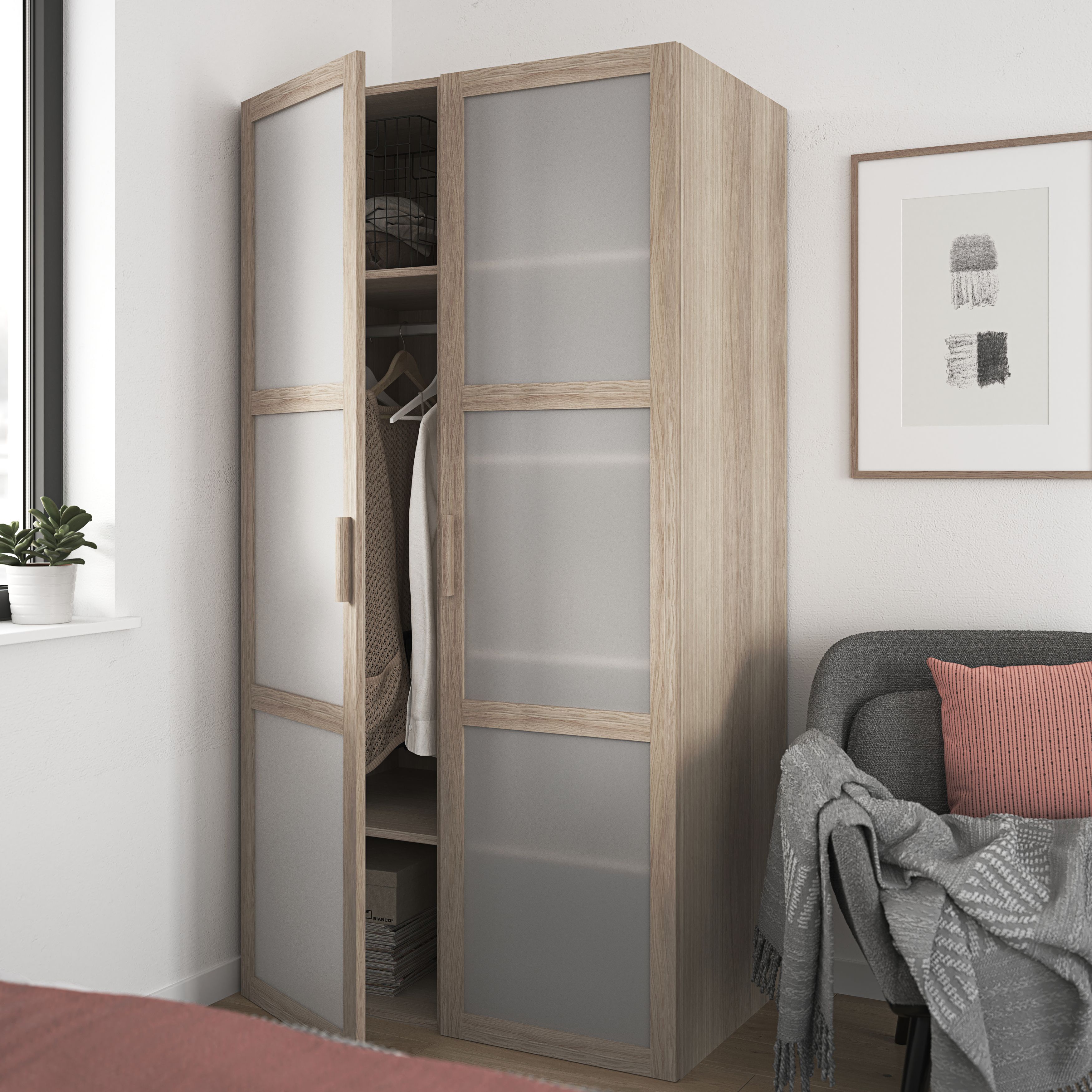 GoodHome Atomia Oak effect Modular furniture cabinet, (H)1875mm (W ...