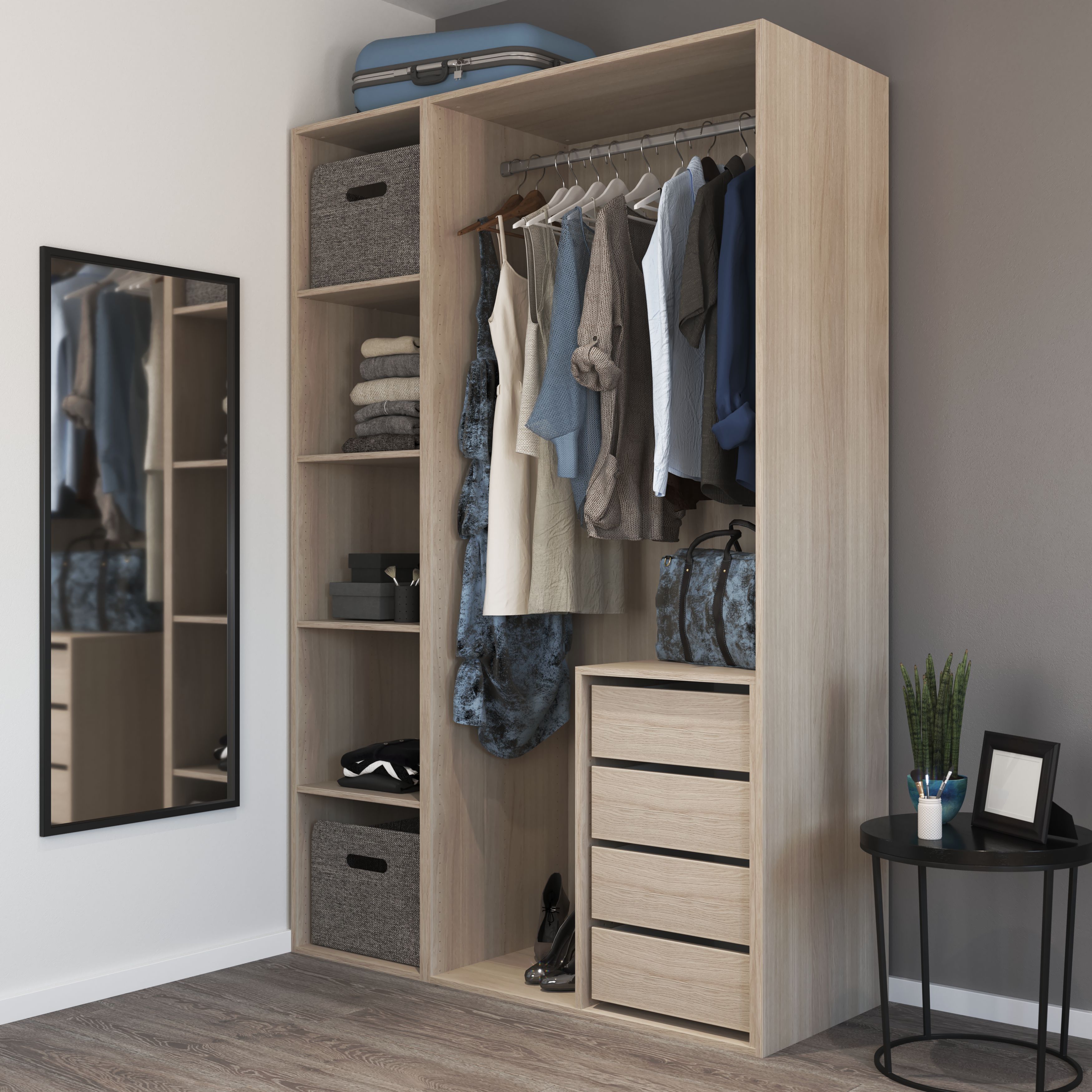 GoodHome Atomia Oak effect Modular furniture cabinet, (H)2250mm (W ...