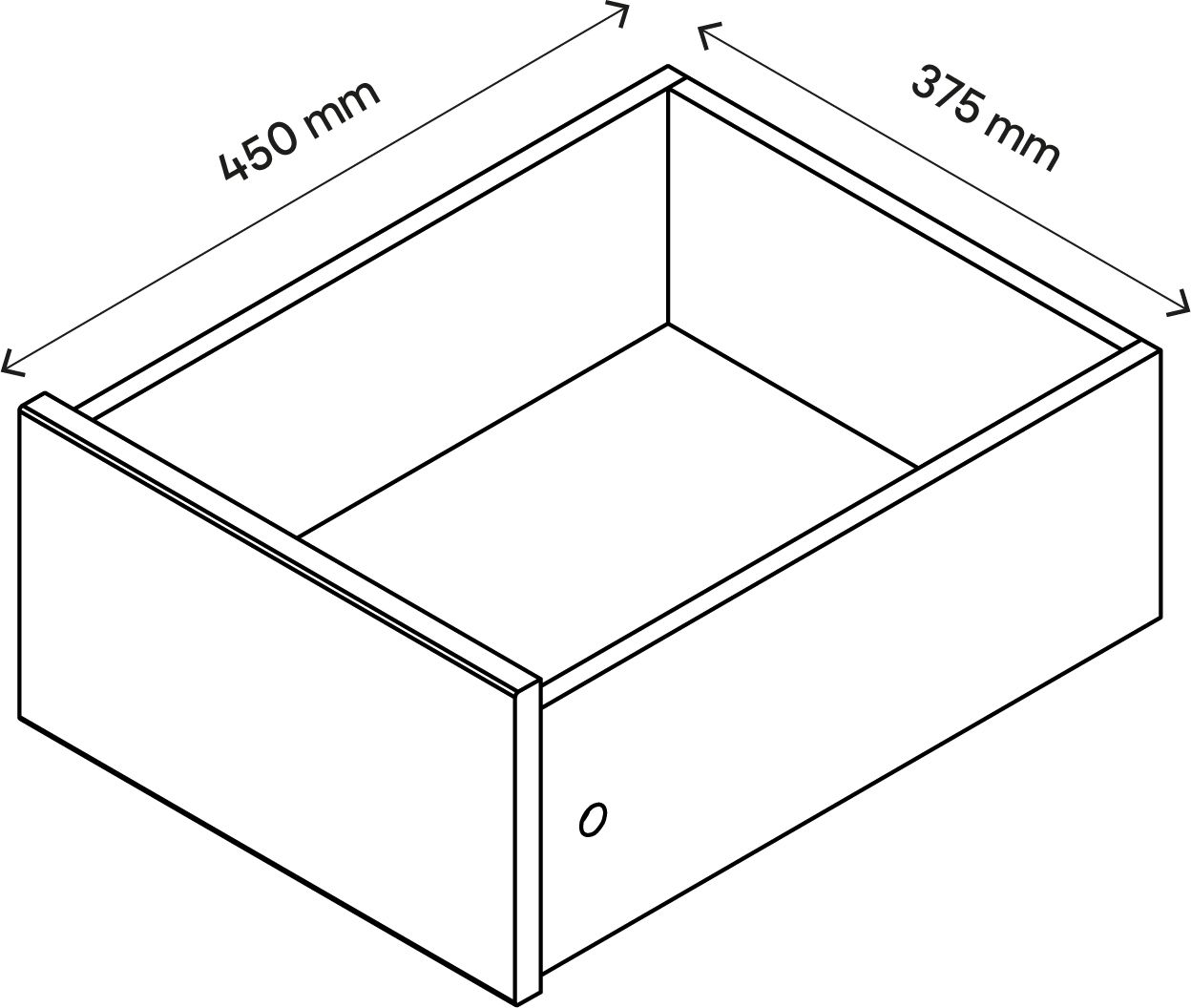GoodHome Atomia Oak effect Slab Internal Drawer (H)170mm (W)339mm (D)390mm