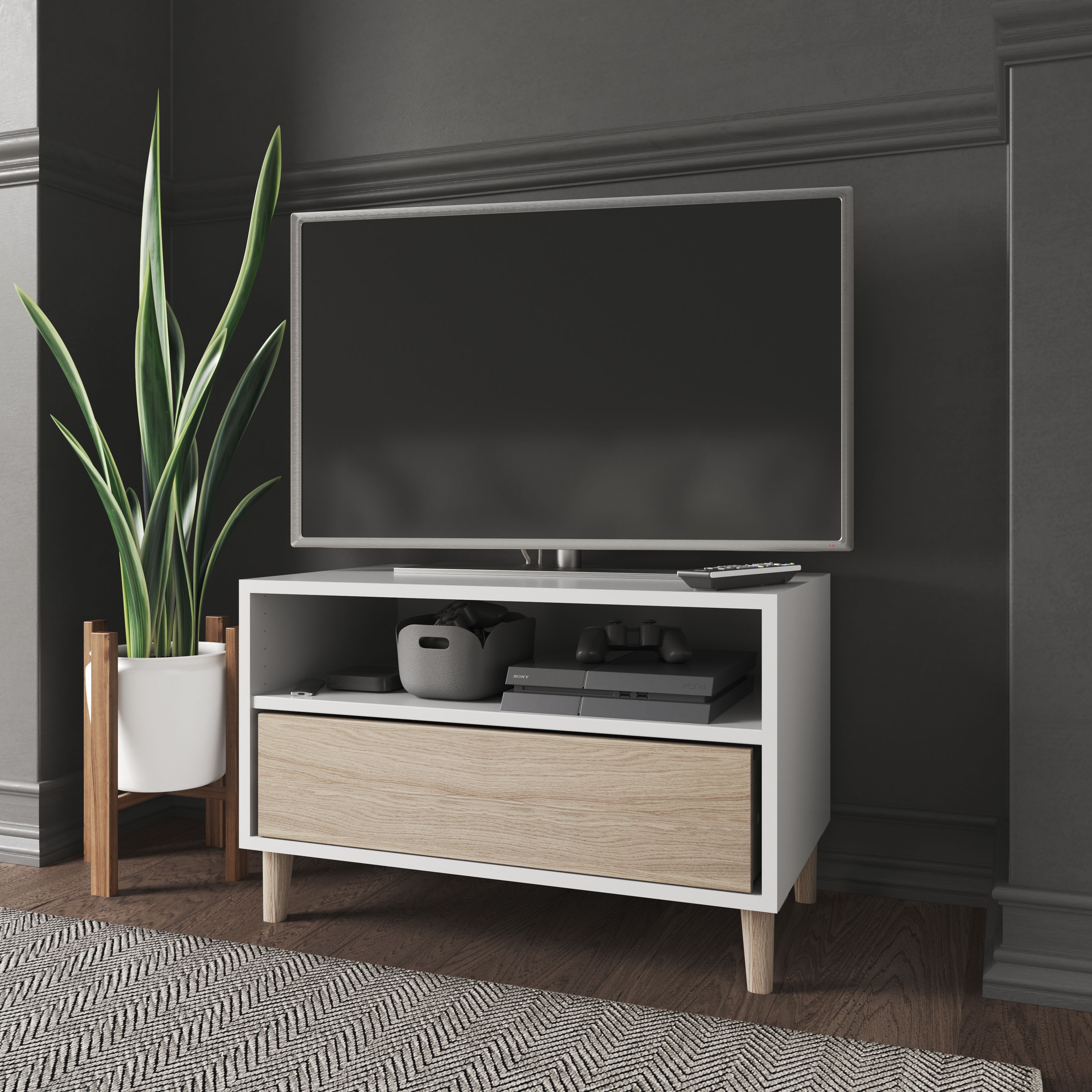 GoodHome Atomia Oak effect Slab Internal Drawer (H)170mm (W)714mm (D)390mm