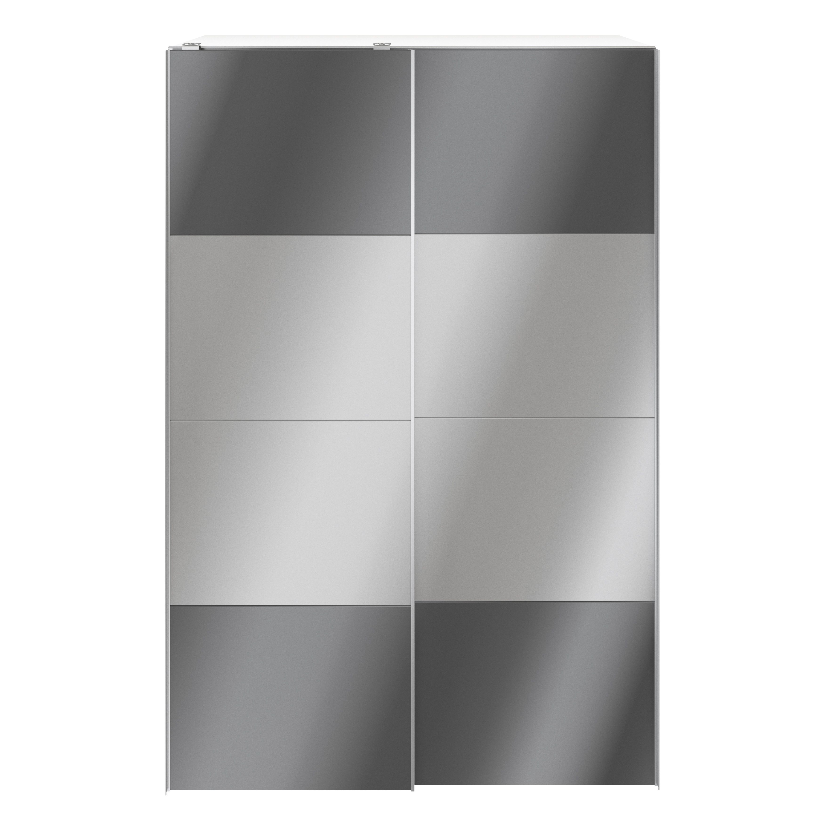 GoodHome Atomia White & anthracite Particle board Mirrored Wardrobe (H)2250mm (W)1500mm (D)655mm
