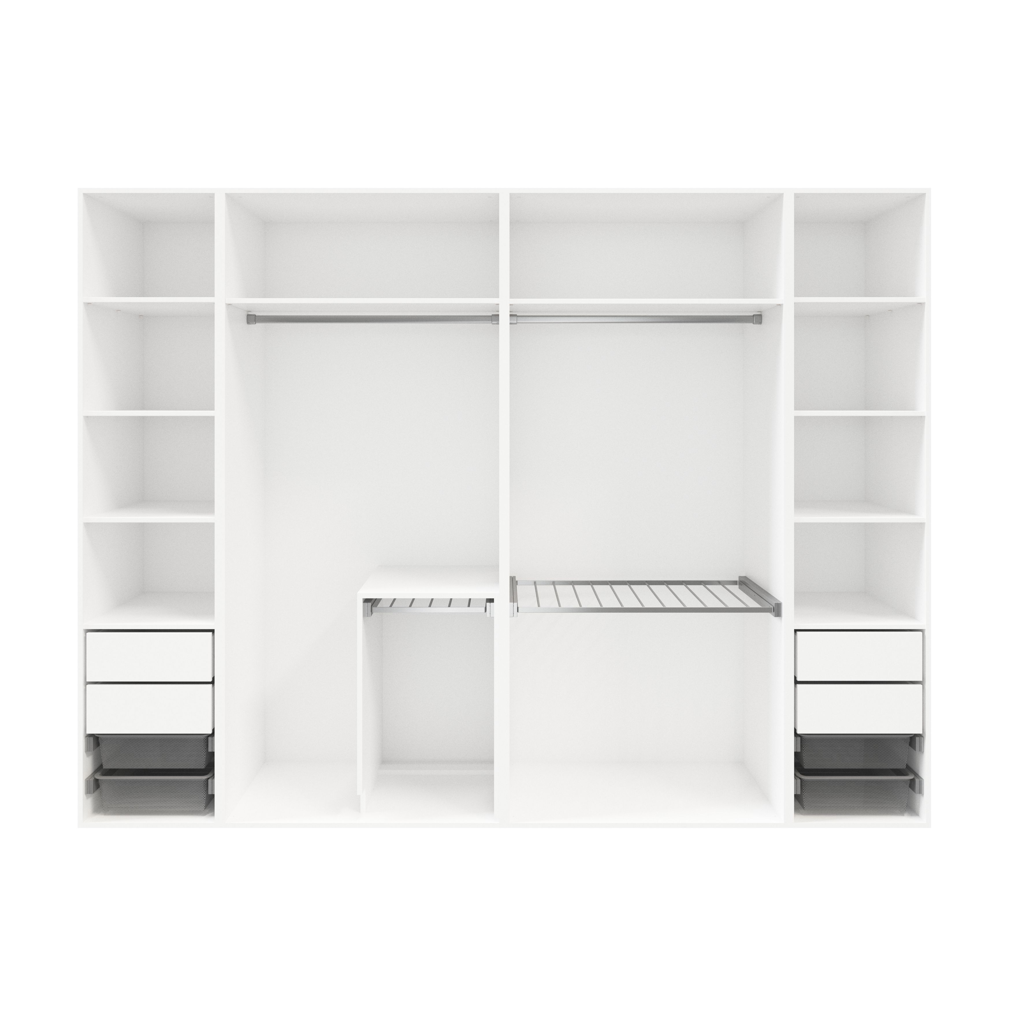 GoodHome Atomia White Chipboard Wardrobe, clothing & shoes organiser (H)2250mm (W)3000mm (D)580mm