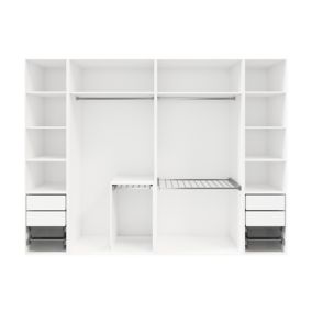 GoodHome Atomia White Chipboard Wardrobe, clothing & shoes organiser (H)2250mm (W)3000mm (D)580mm