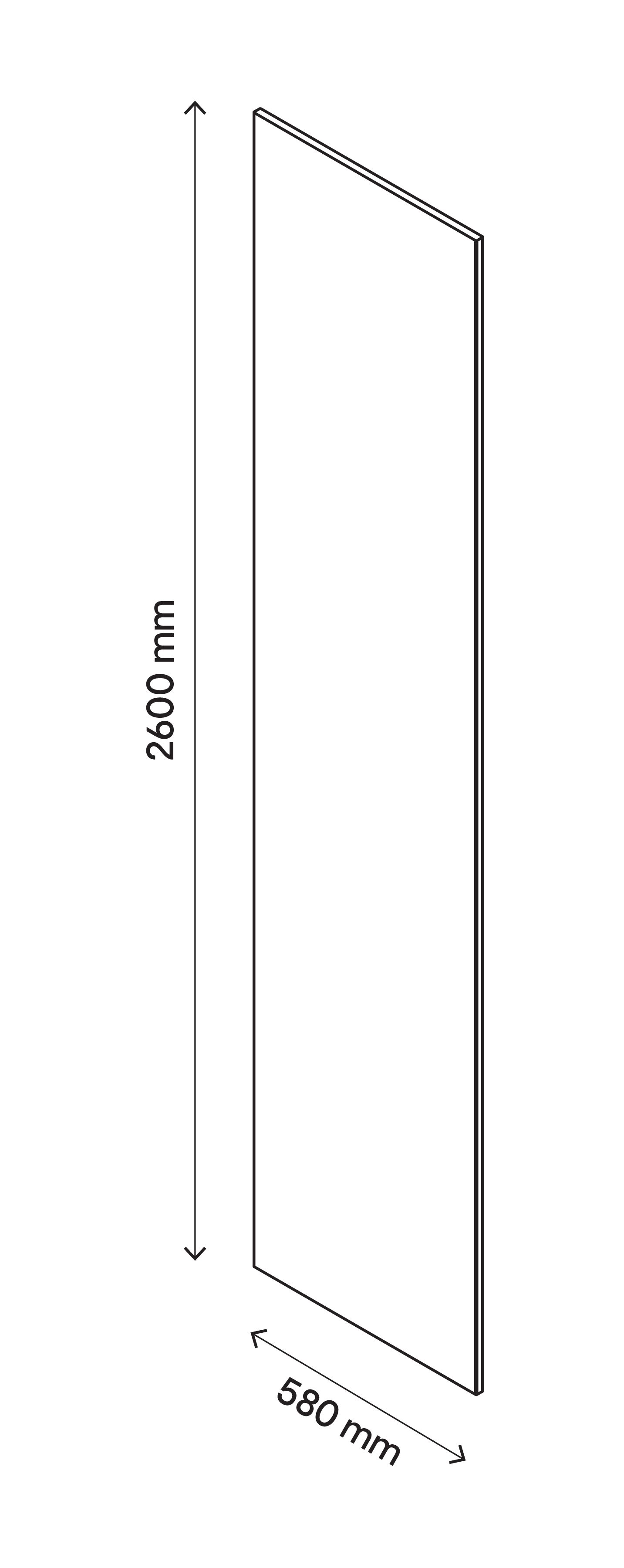 GoodHome Atomia White End panel, (H)2600mm (W)580mm