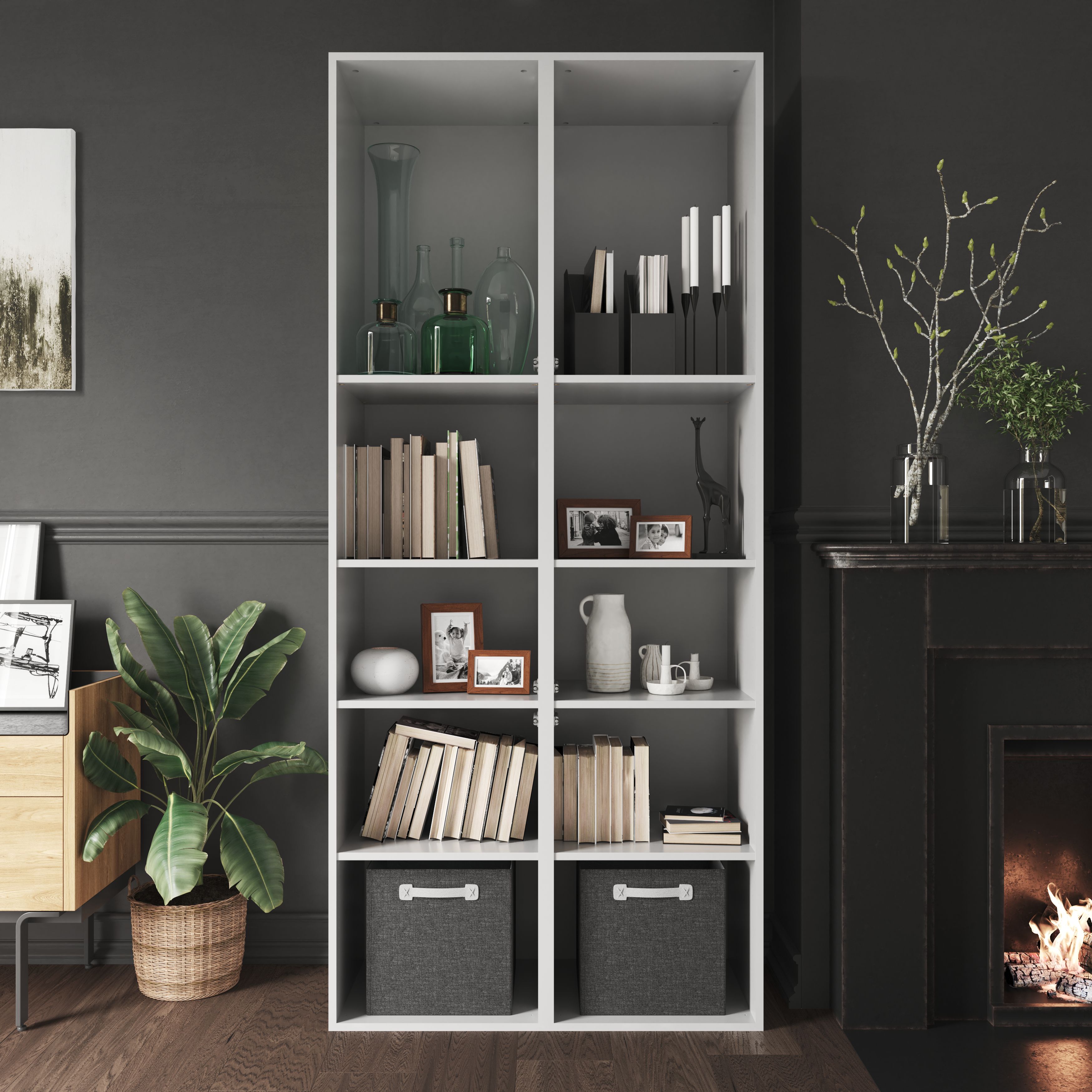 GoodHome Atomia White Modular furniture cabinet, (H)2250mm (W)500mm (D ...