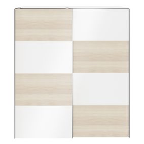 GoodHome Atomia White oak effect Particle board Wardrobe (H)2250mm (W)2000mm (D)655mm