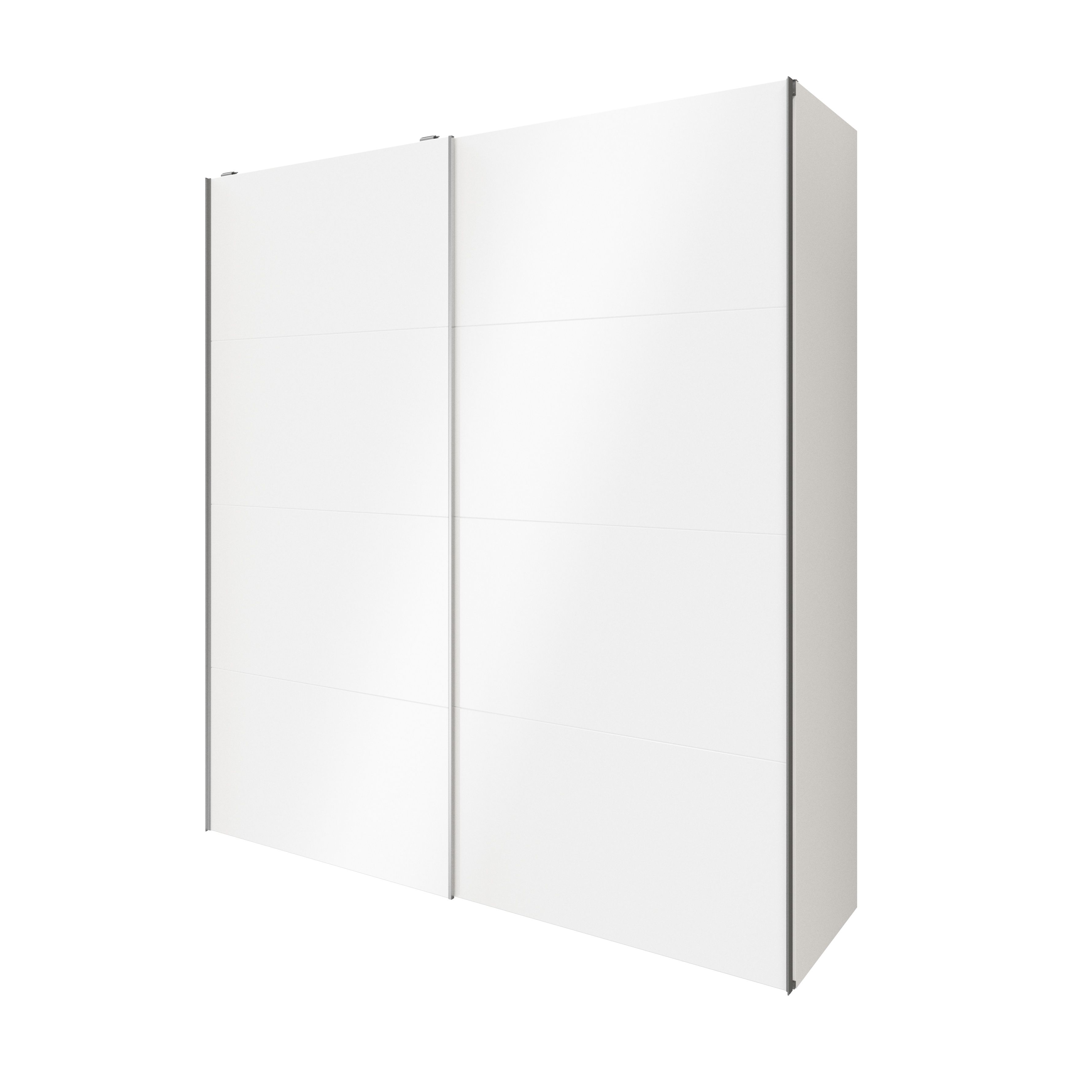 GoodHome Atomia White Particle board Gloss Sliding Wardrobe (H)2250mm (W)2000mm (D)655mm