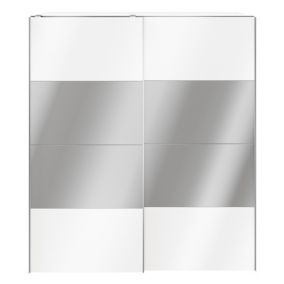 GoodHome Atomia White Particle board Mirrored Wardrobe (H)2250mm (W)2000mm (D)655mm