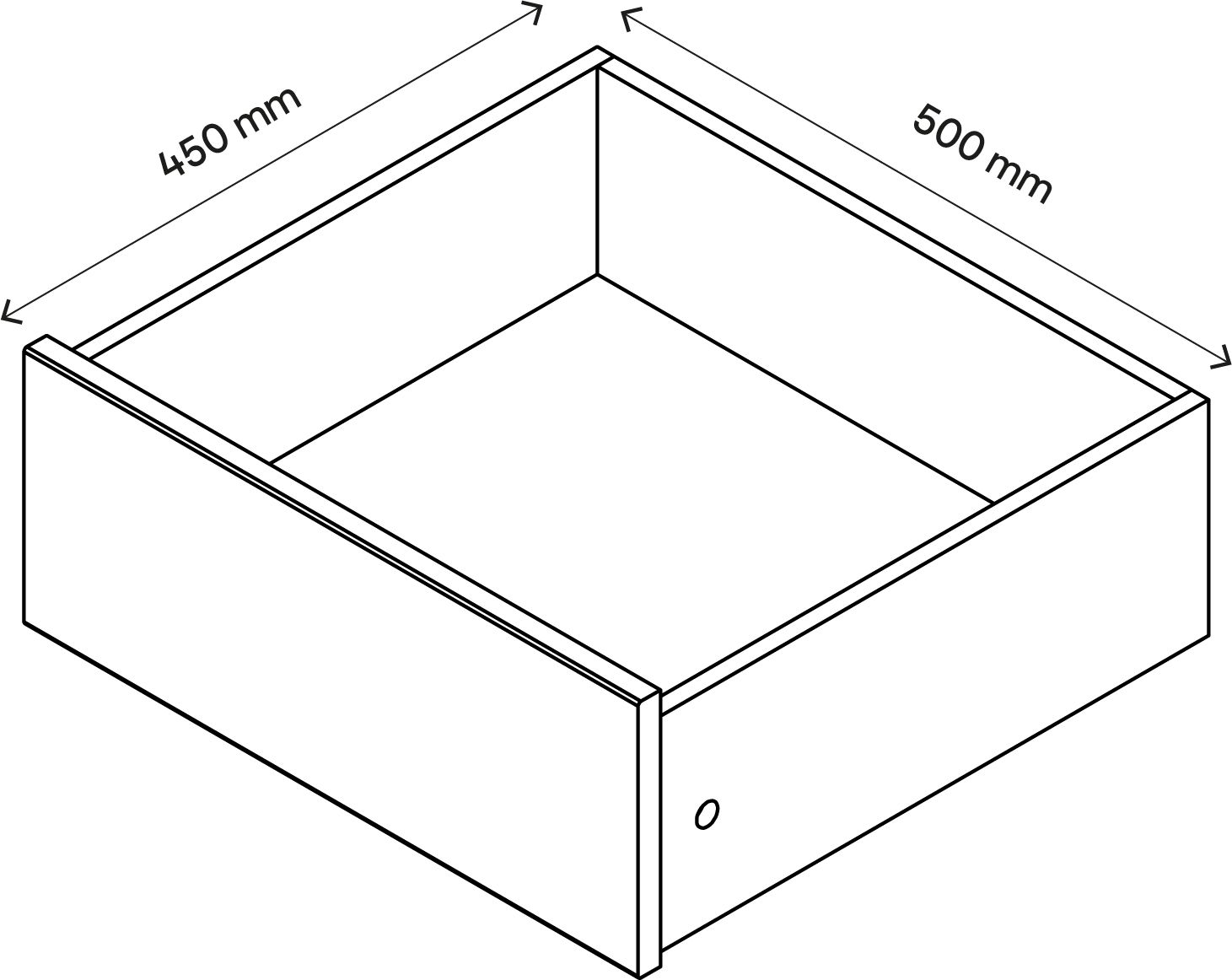 GoodHome Atomia White Slab Internal Drawer (H)170mm (W)464mm (D)390mm