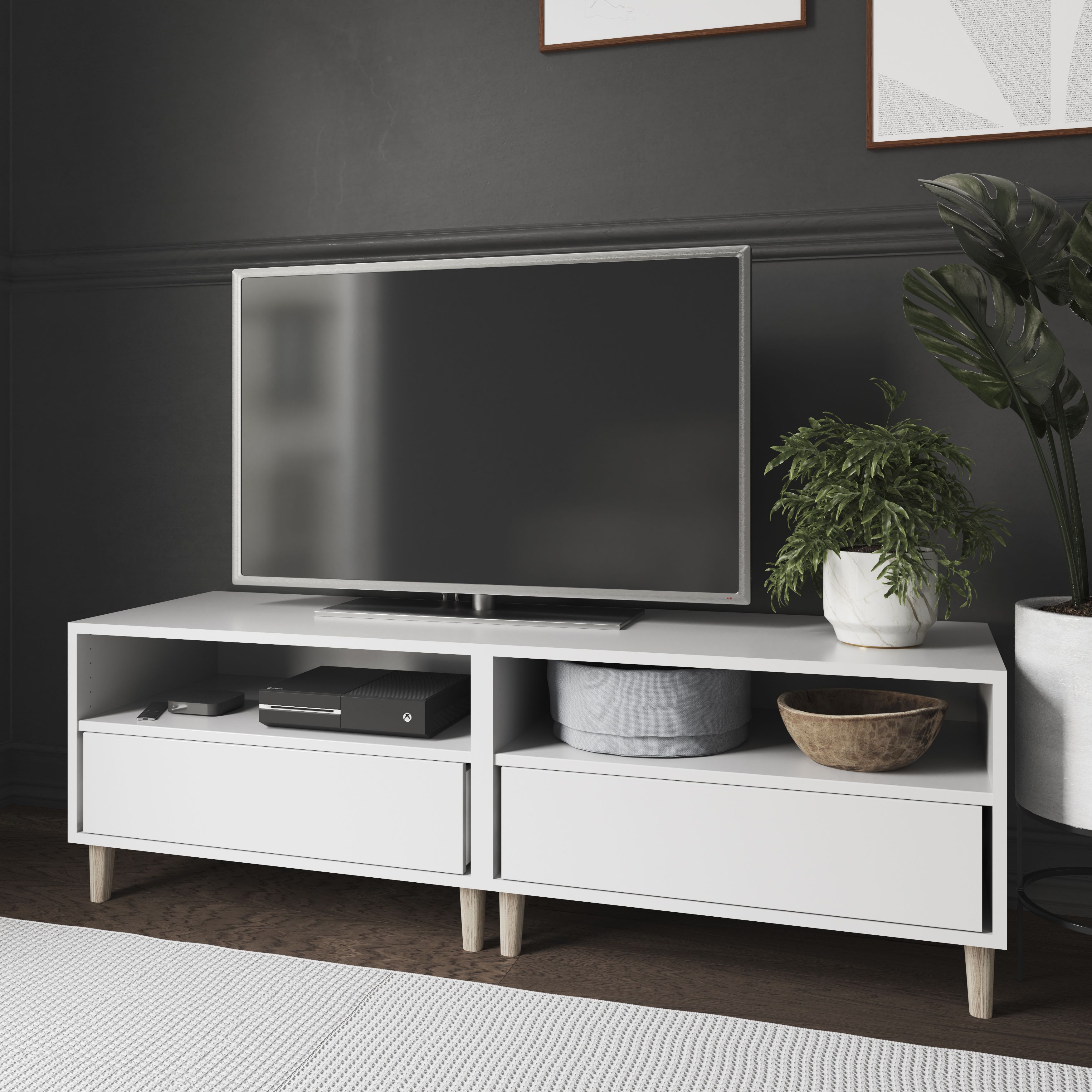 Tv stand deals for bedroom white