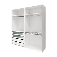 GoodHome Atomia White Wardrobe, clothing & shoes organizer (H)2250mm (W)2000mm (D)580mm