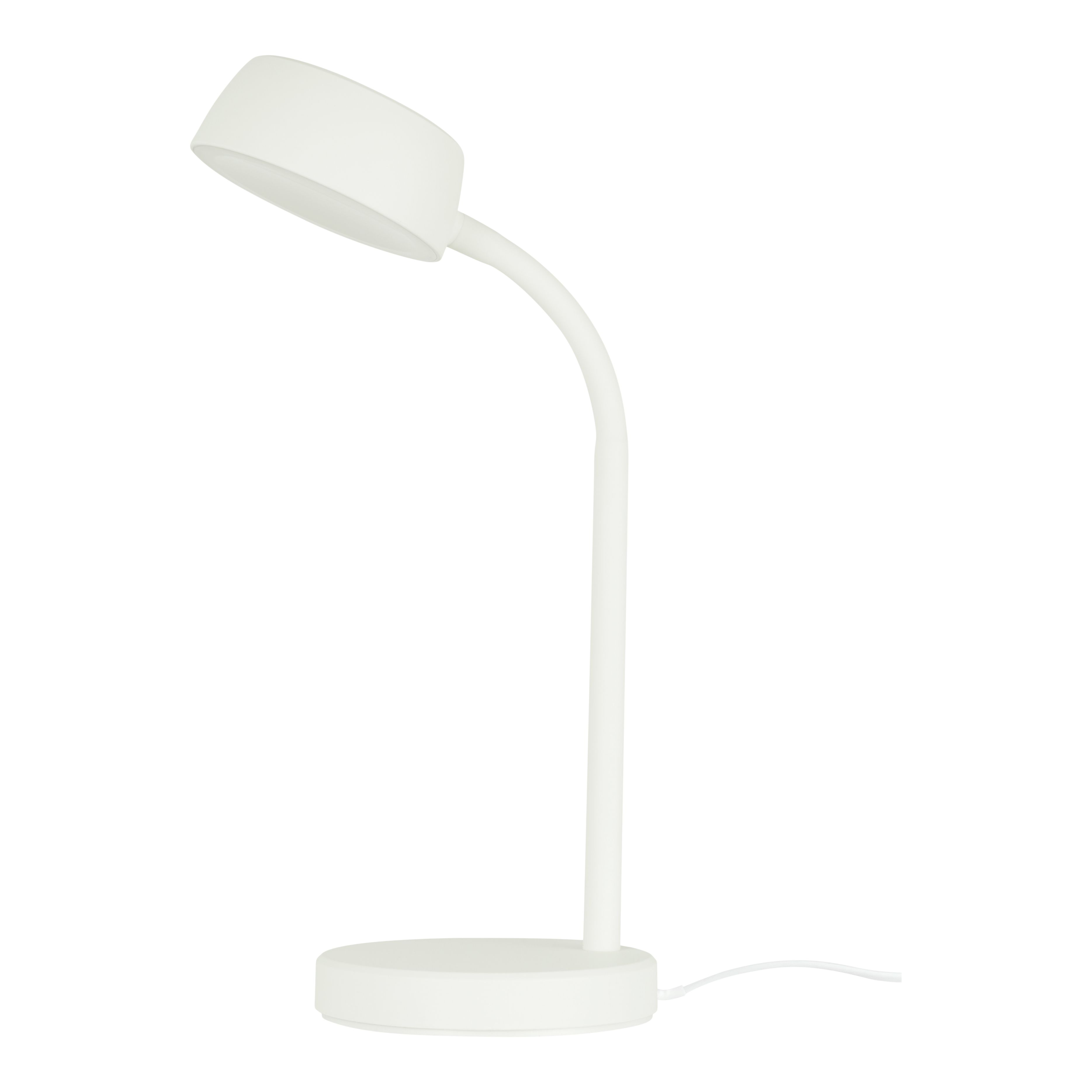 GoodHome Auklet Cylinder Matt White Integrated LED Table lamp