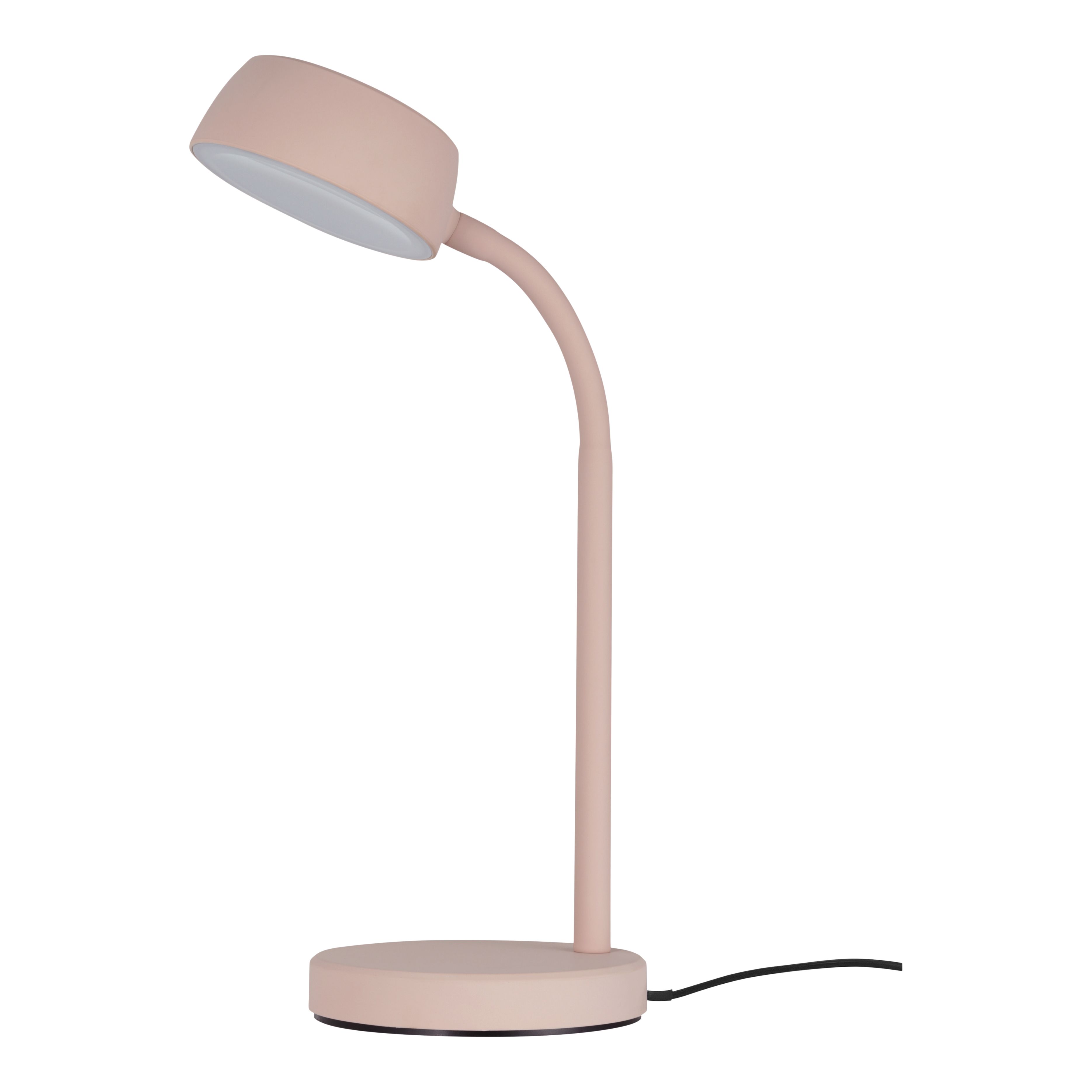 GoodHome Auklet Round Matt Pink Integrated LED Table lamp