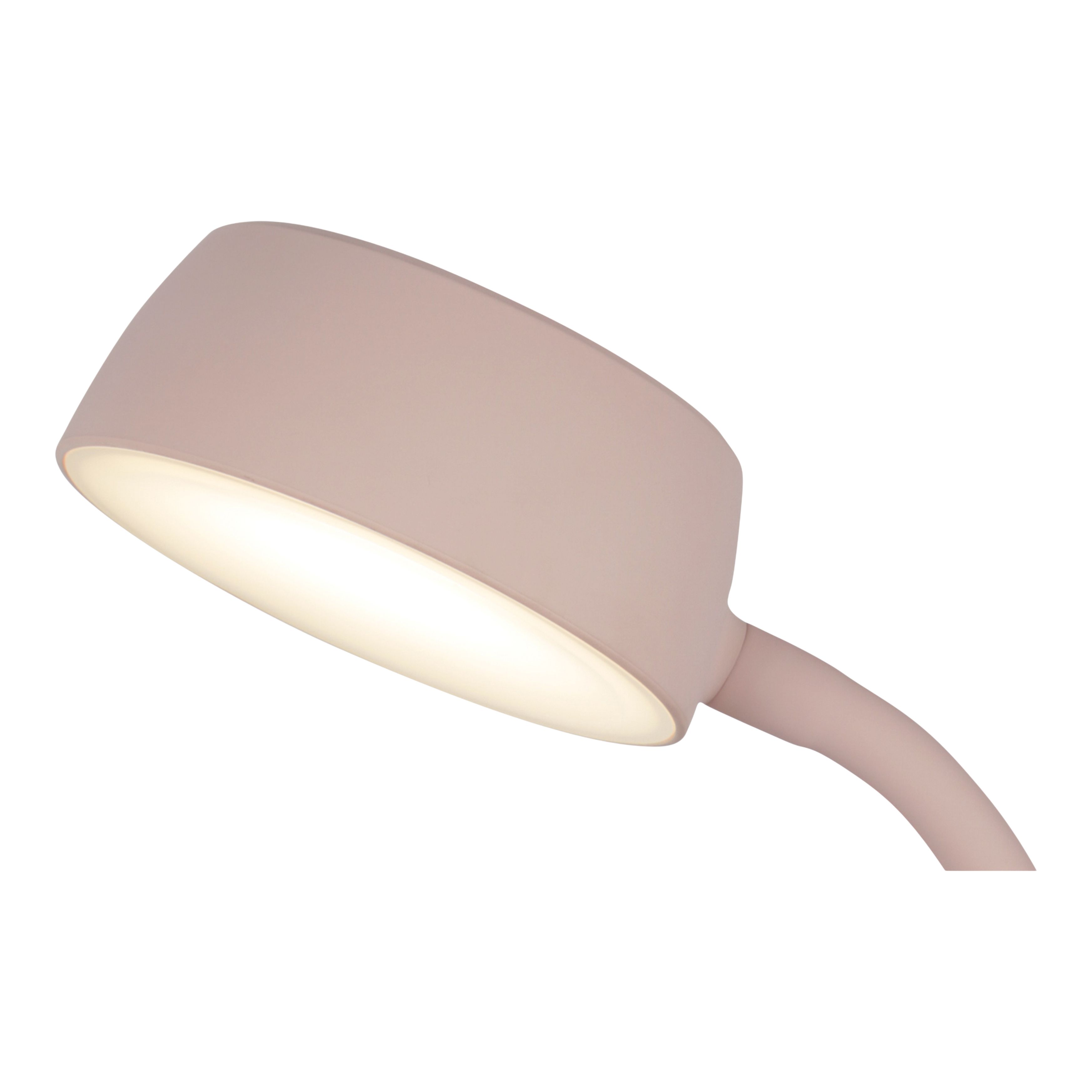 GoodHome Auklet Round Matt Pink Integrated LED Table lamp