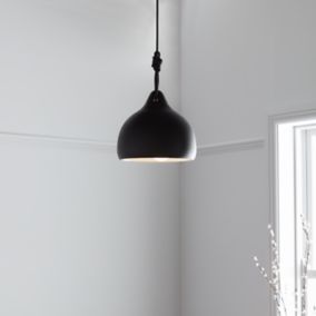 GoodHome Aulavik Black Pendant ceiling light, (Dia)220mm