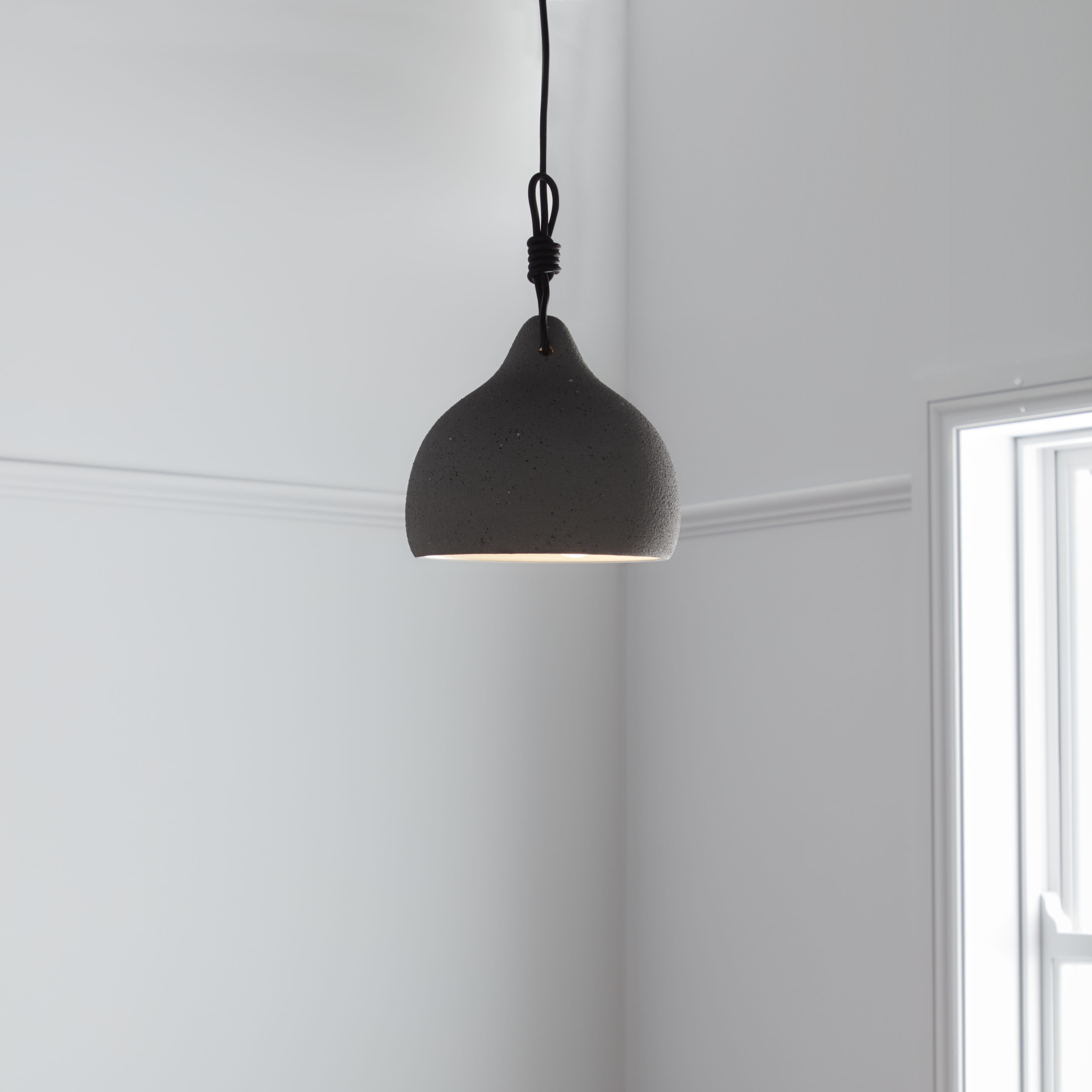 GoodHome Aulavik Grey Stone effect Pendant ceiling light, (Dia)220mm