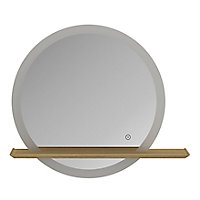 GoodHome AVELA Circular Illuminated Frameless Bathroom mirror (H)700mm (W)800mm