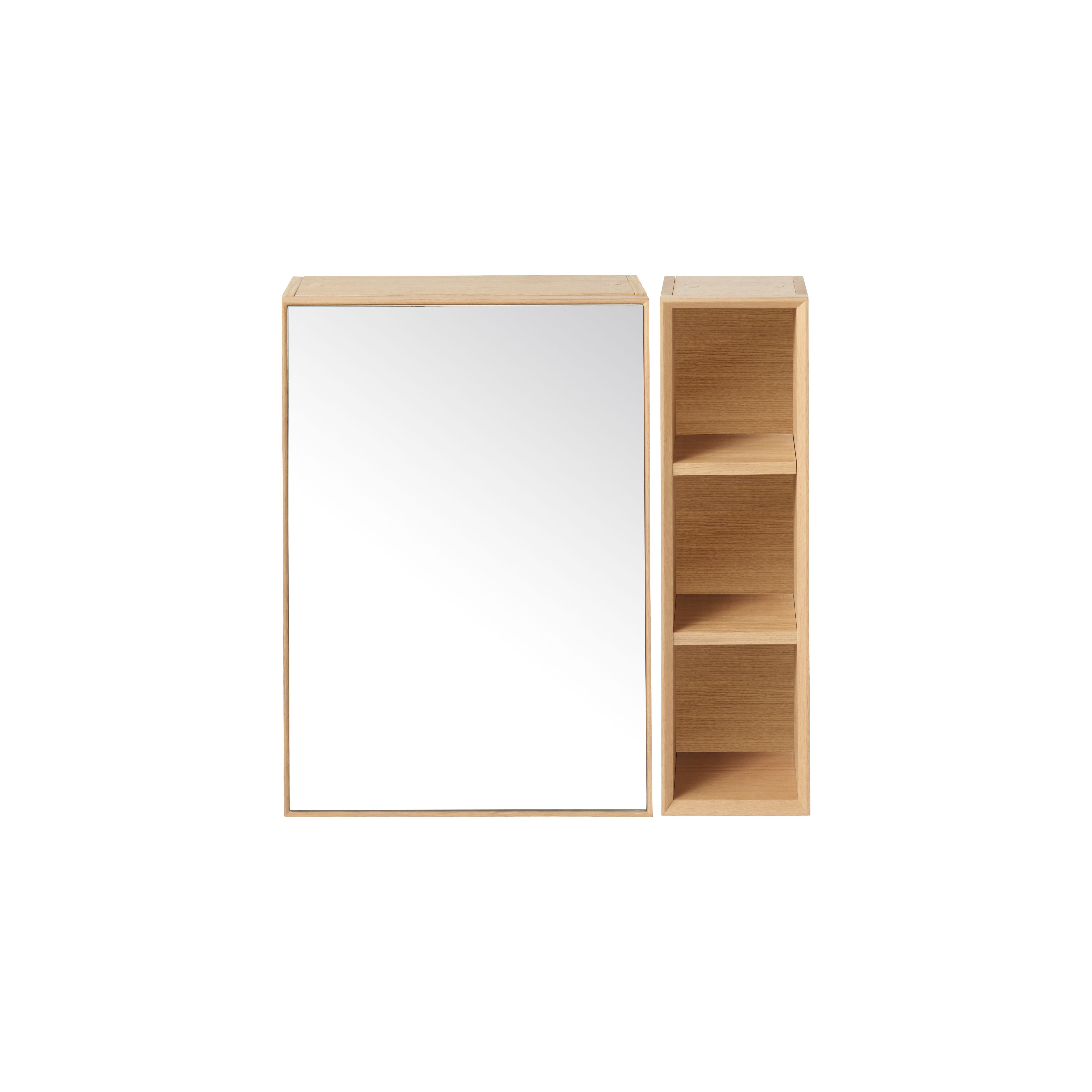 GoodHome Avela Matt Brown Oak effect Bathroom Wall cabinet (H)70cm (W)70cm