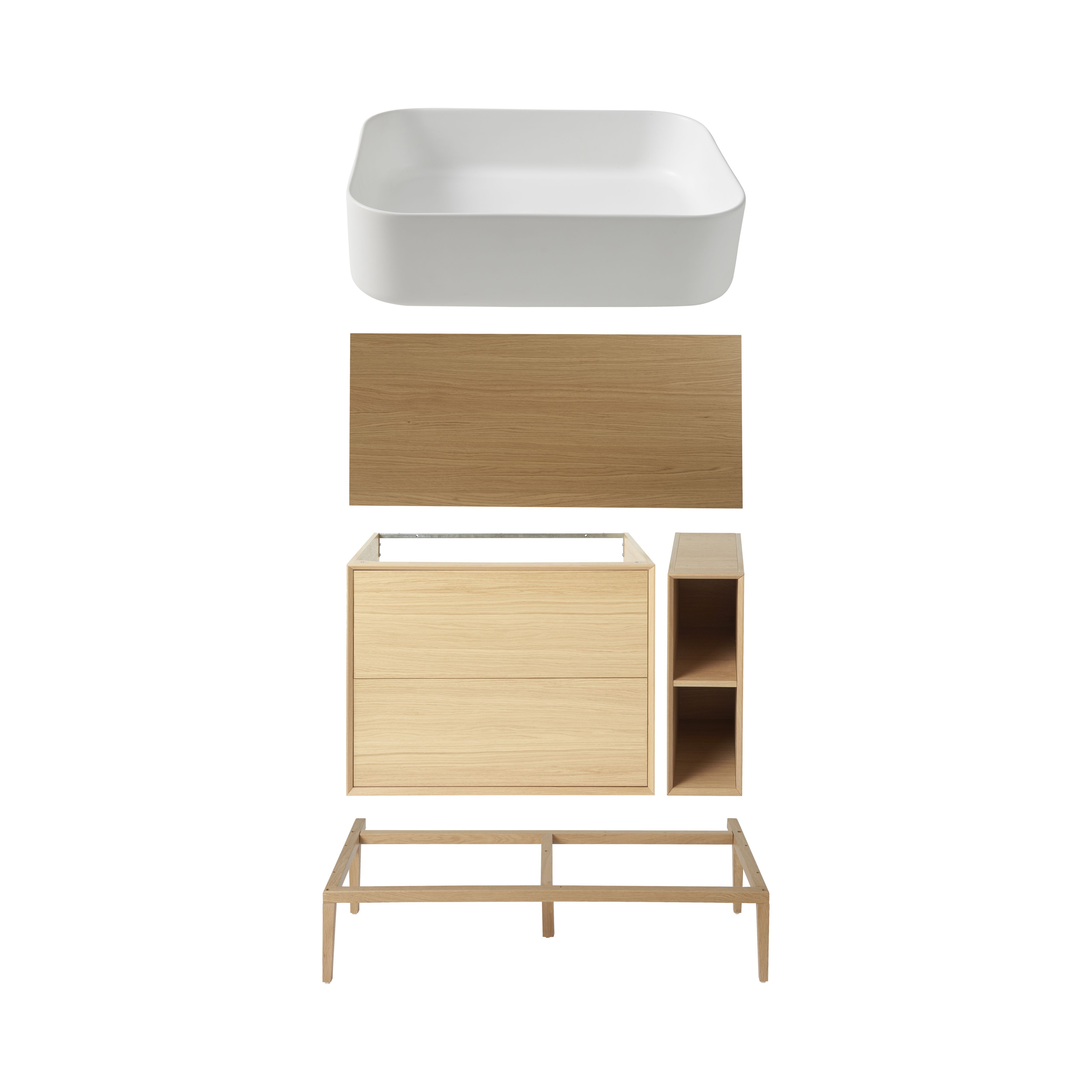 GoodHome Avela Matt Oak effect Freestanding Vanity unit & basin set (W)1000mm (H)970mm DIY at B&Q