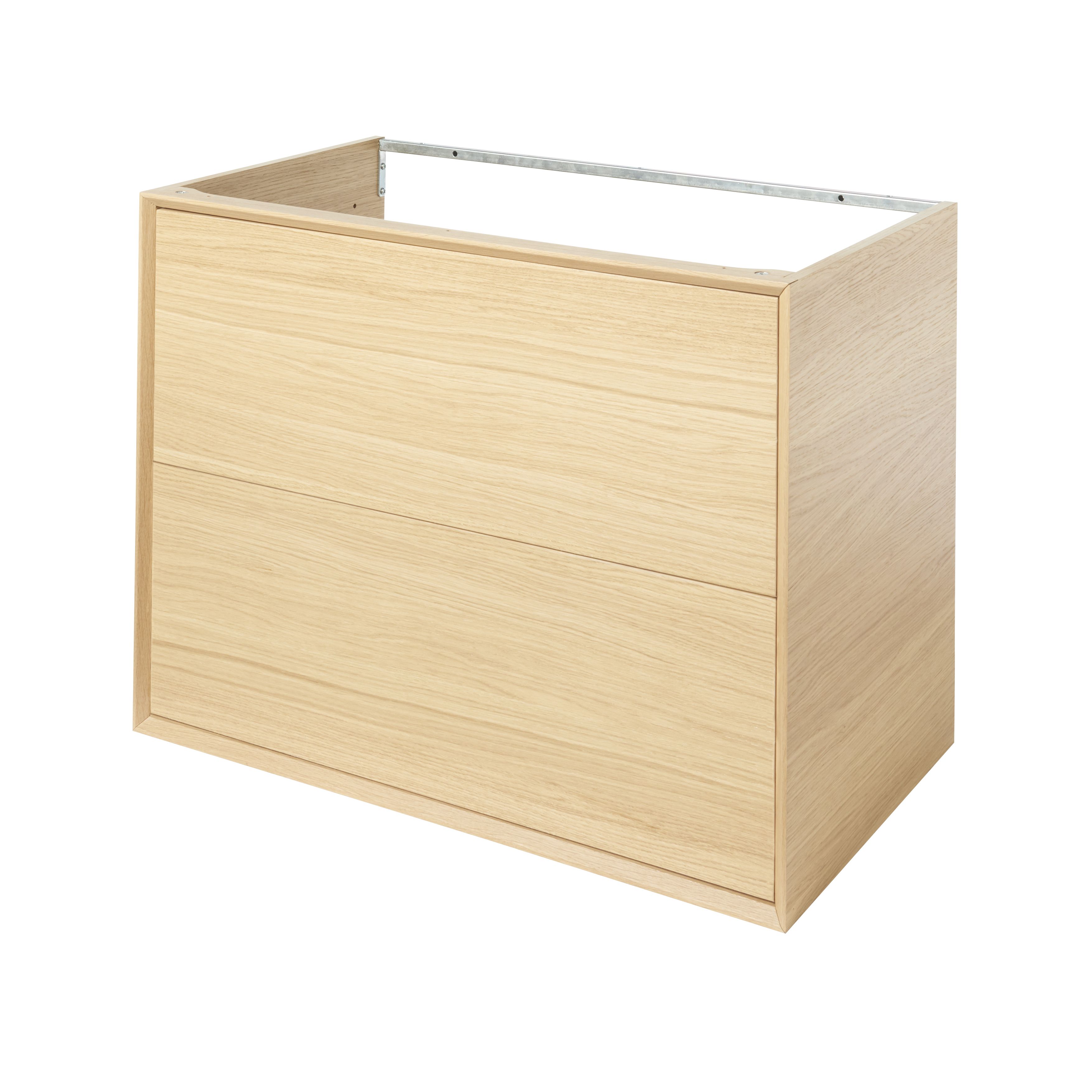 GoodHome Avela Matt Oak effect Freestanding Vanity unit & basin set (W)1000mm (H)970mm