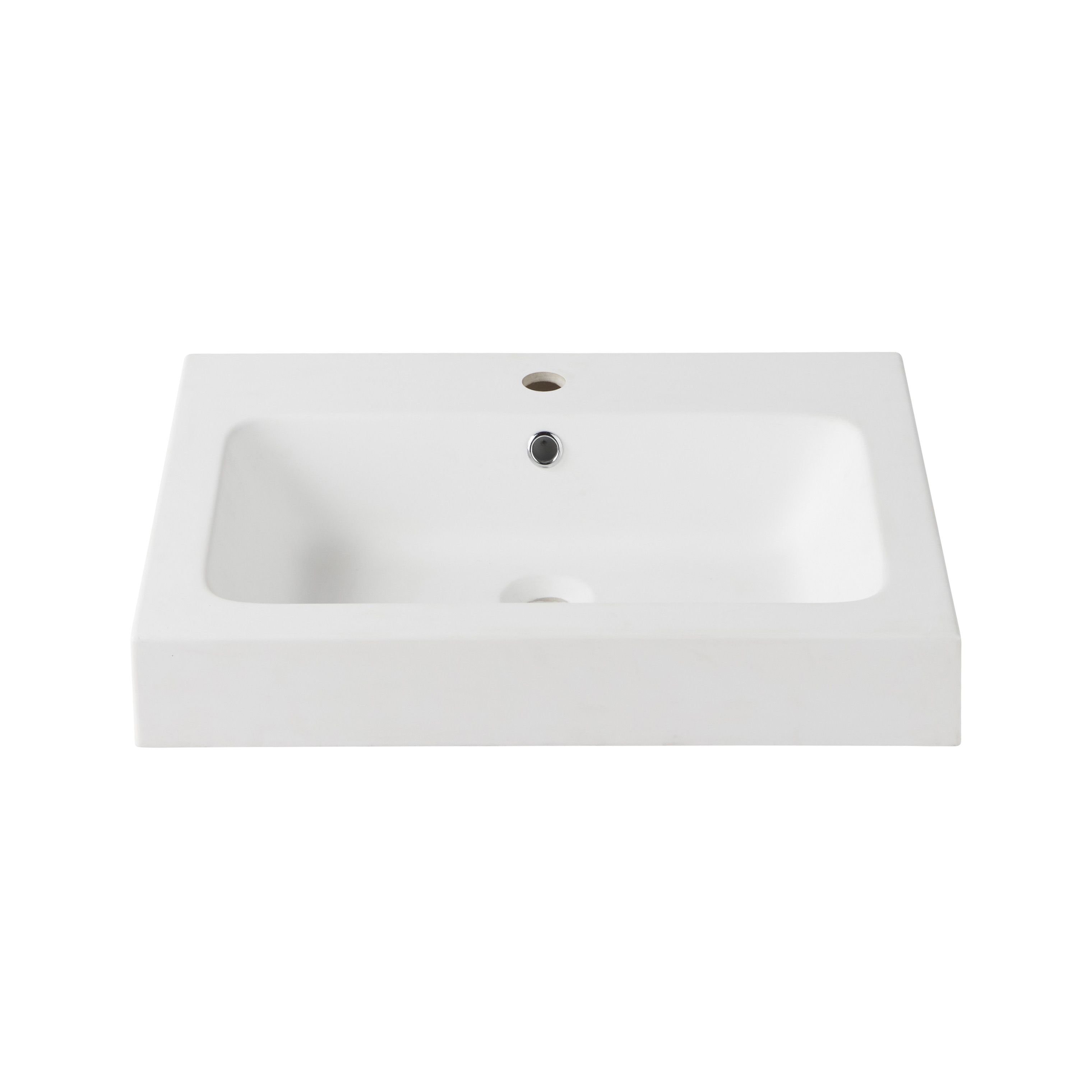 GoodHome Avela Matt Oak effect Freestanding Vanity unit & basin set Without taps (W)600mm (H)952mm