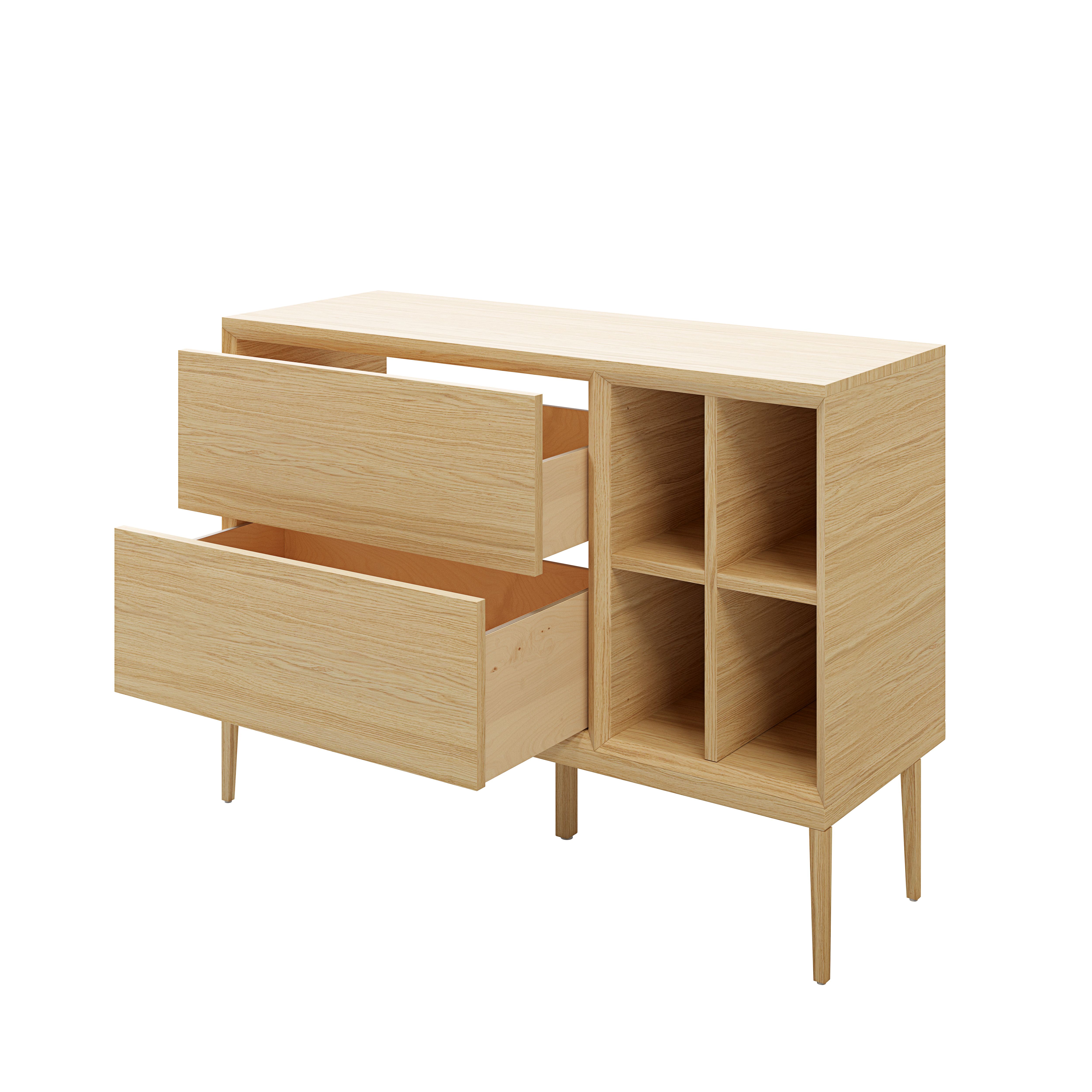 GoodHome Avela Matt Oak Feet (H)210mm (W)1200mm