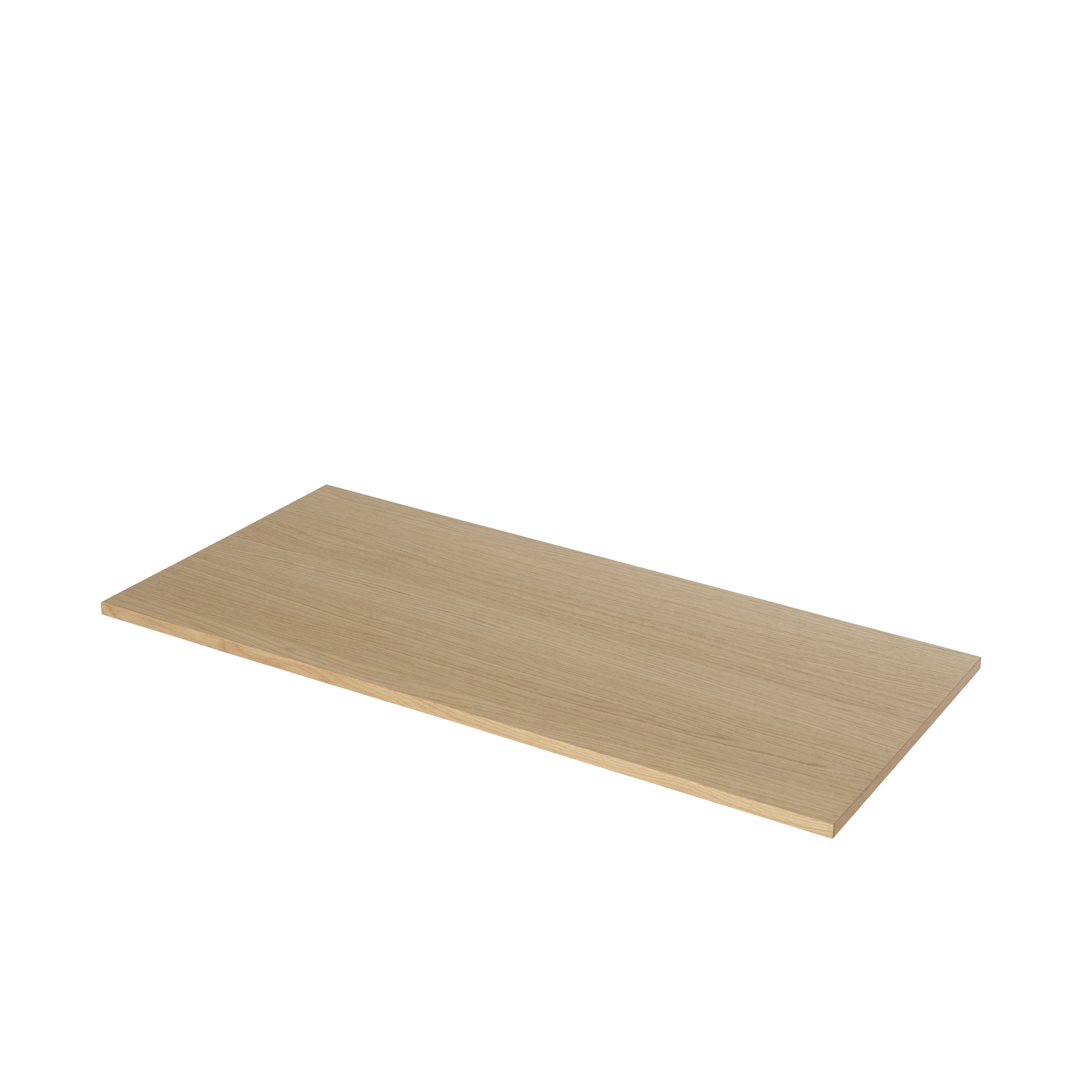 GoodHome Avela Matt Oak Veneer Square edge Chipboard Bathroom Worktop ...