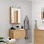 GoodHome Avela Matt Oak Veneer Square edge Chipboard Bathroom Worktop (T) 1.8cm x (L) 60cm x (W) 45.1cm