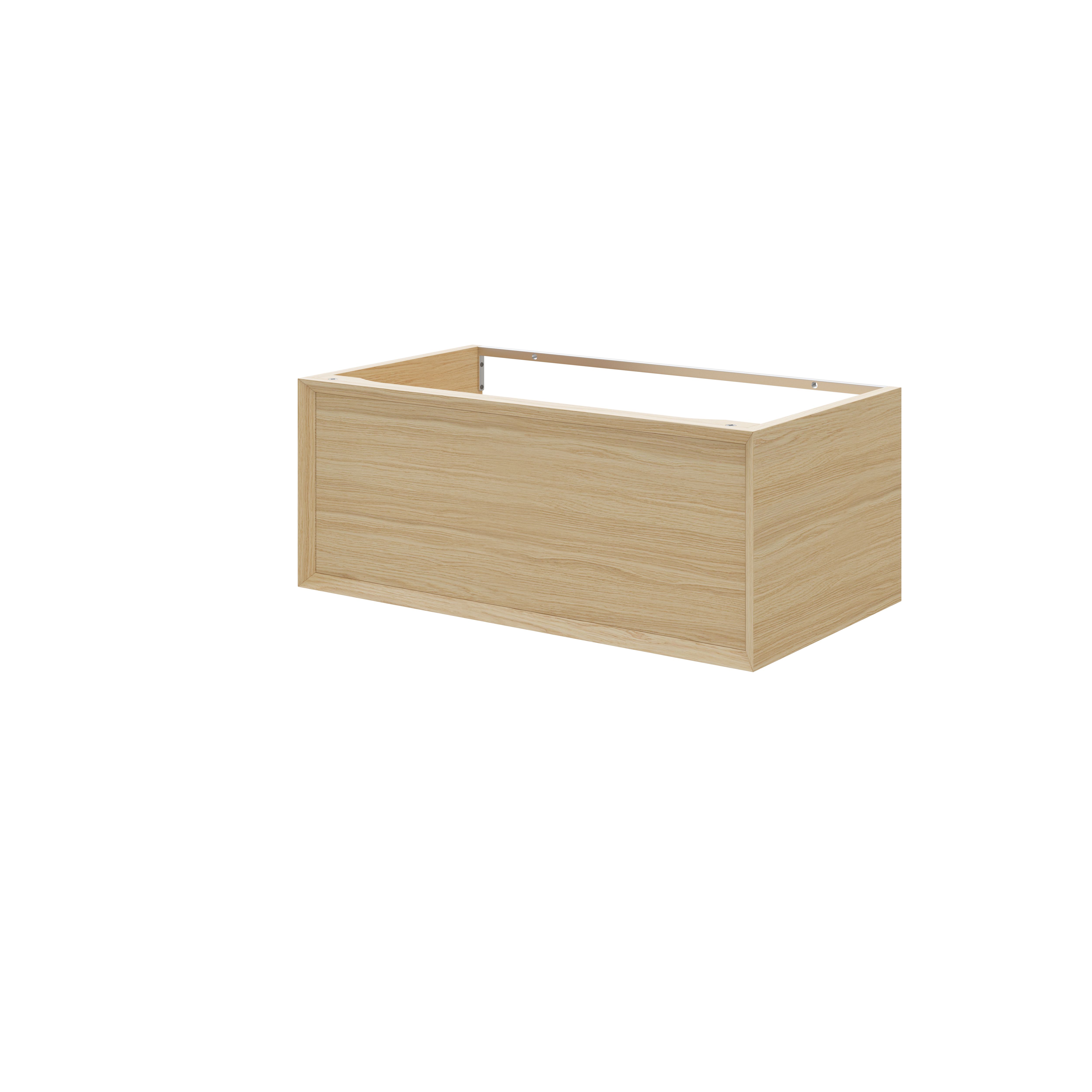 GoodHome Avela Matt Oak Veneer Wall-mounted Bathroom Vanity unit (H) 317mm (W) 800mm