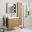 GoodHome Avela Matt Oak Veneer Wall-mounted Bathroom Vanity unit (H) 600mm (W) 800mm