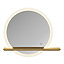 GoodHome Avela Oak Circular Wall-mounted Bathroom Illuminated Bathroom mirror (H)70cm (W)80cm