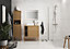 GoodHome Avela Tall Matt Oak Veneer Single Wall-mounted Bathroom Cabinet (H)170cm (W)40cm