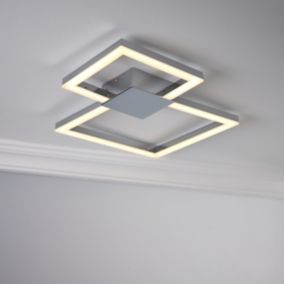 GoodHome Aviles Acrylic & metal Chrome effect 2 Lamp Bathroom Ceiling light