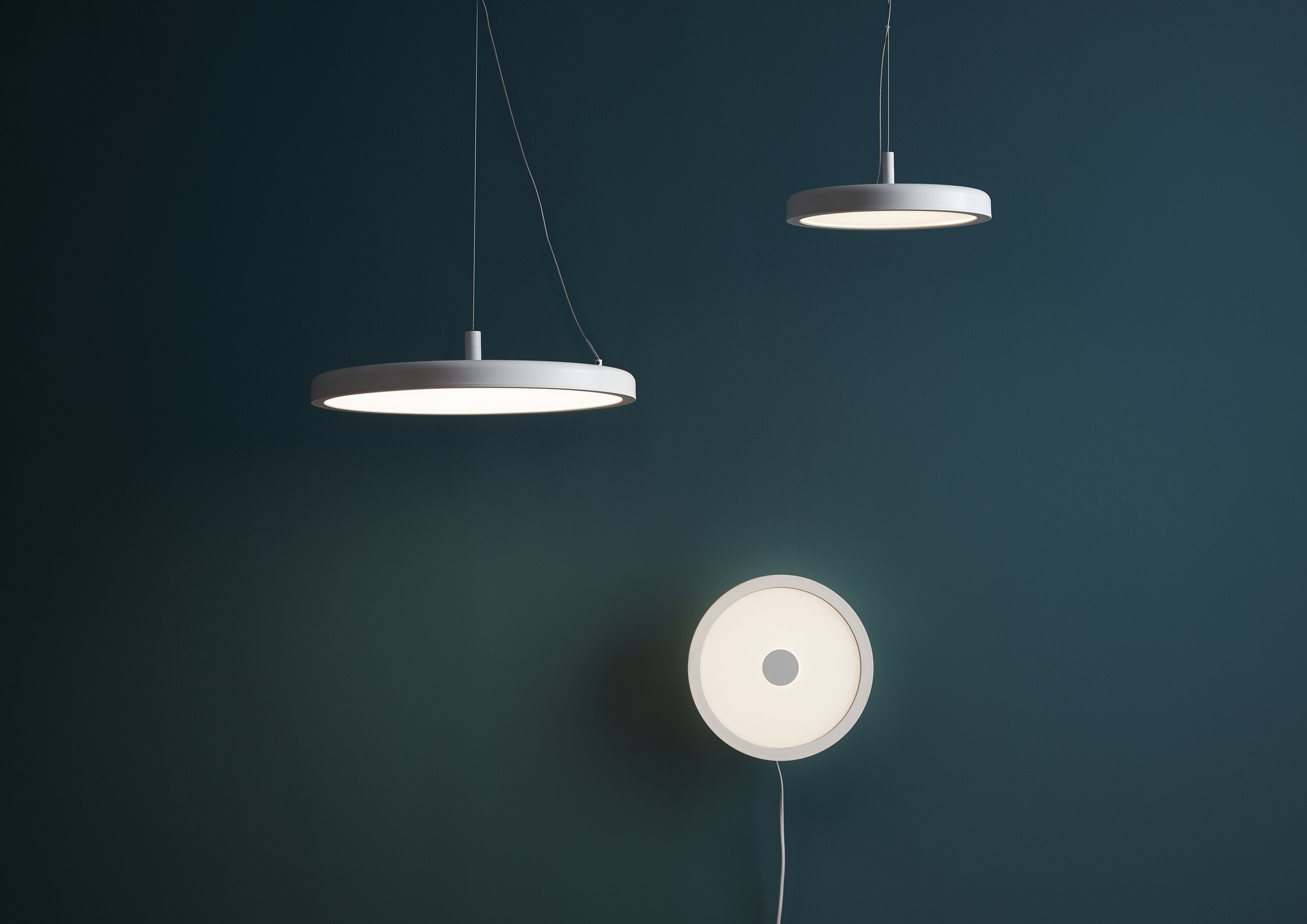 GoodHome Azagny Pendant Matt White Sand effect LED Pendant ceiling light, (Dia)250mm