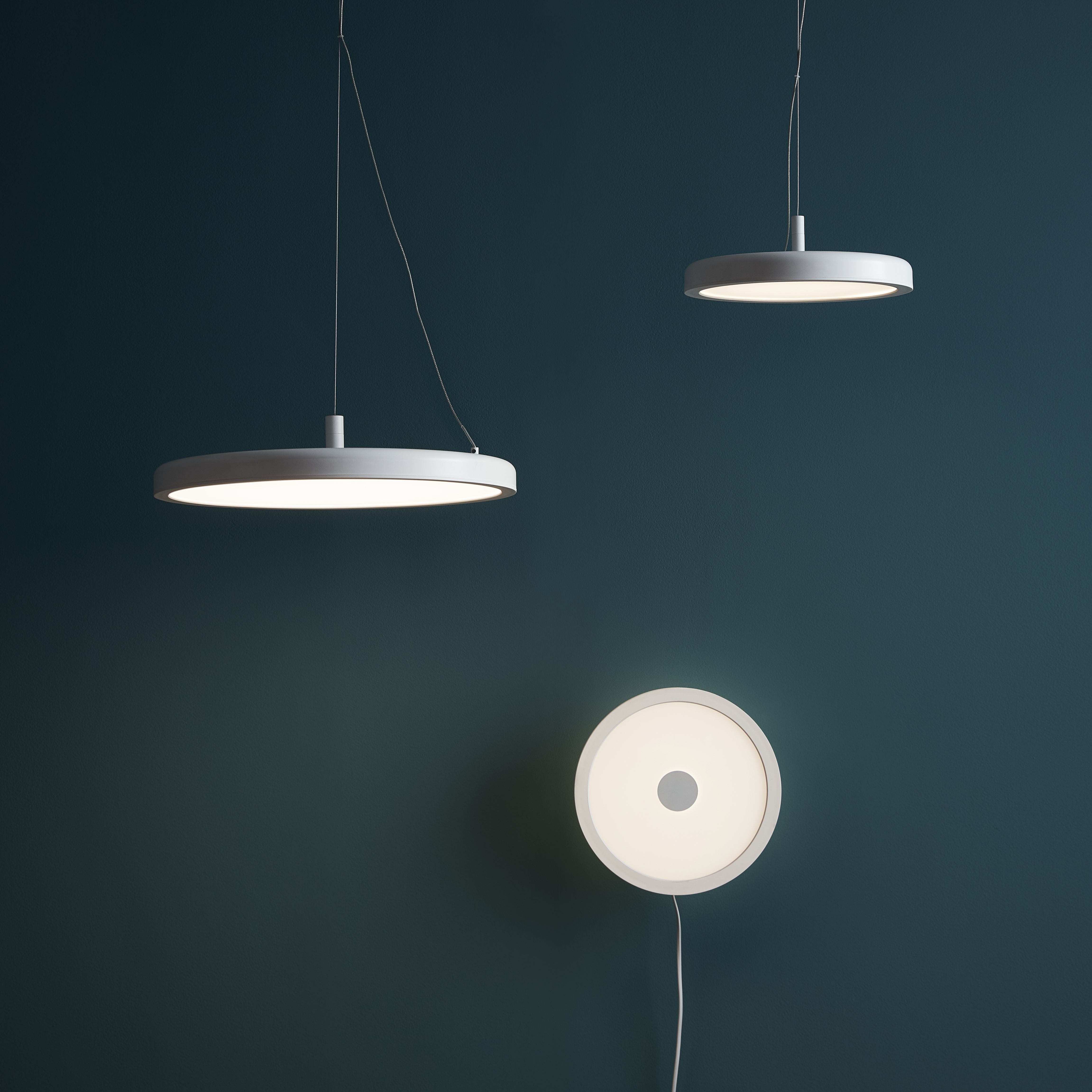GoodHome Azagny Pendant Matt White Sand effect LED Pendant ceiling light, (Dia)250mm