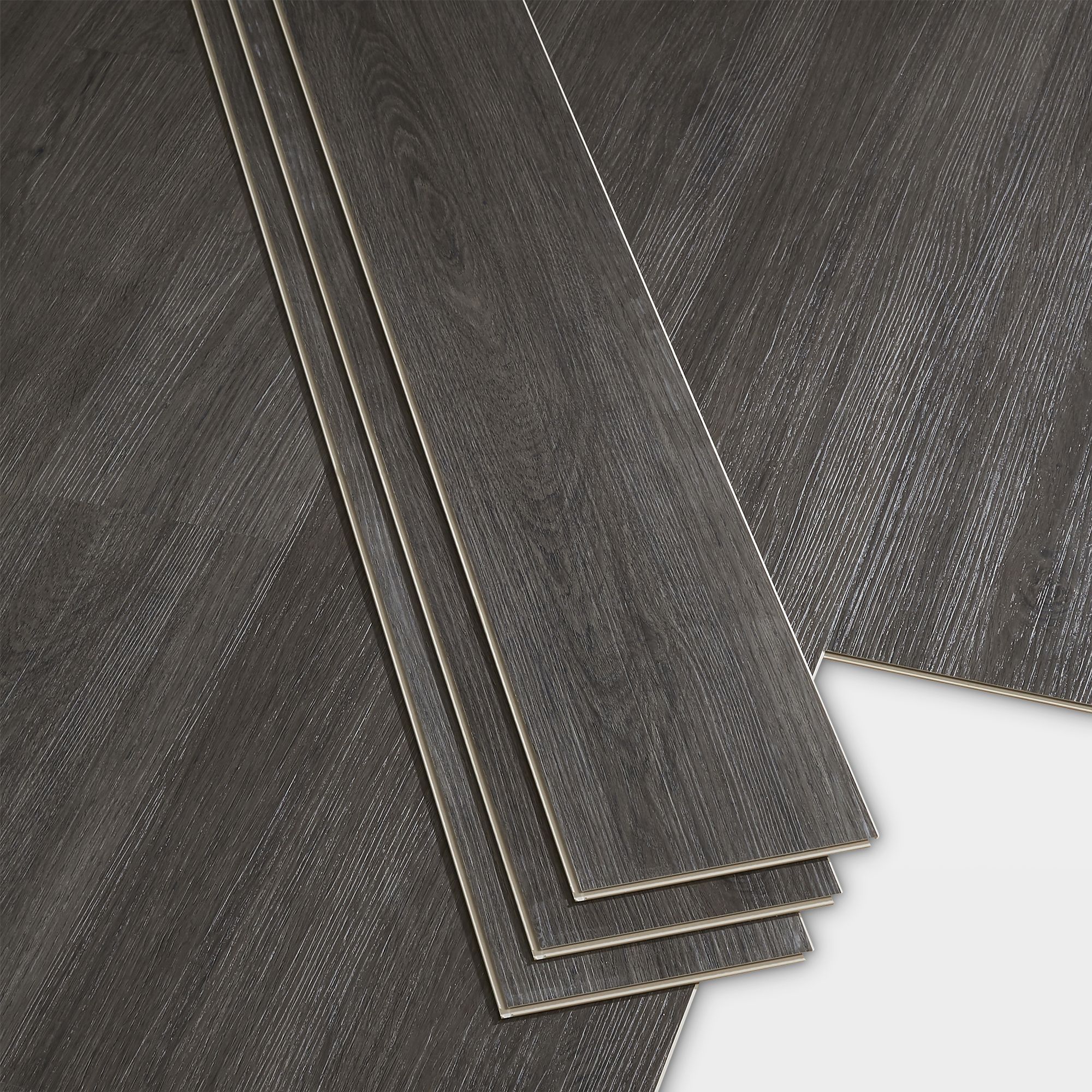 GoodHome Bachata Dark grey Wood effect Luxury vinyl click flooring, 2.56m² Pack | DIY at B&Q