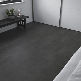 GoodHome Baila Black Textured Stone effect Textured Click vinyl Click flooring, 2.23m²