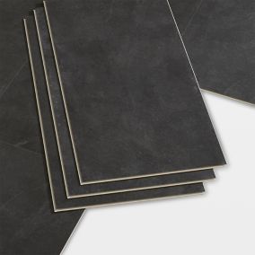 GoodHome Baila Black Textured Straight Stone effect Click vinyl Click flooring, 2.23m²
