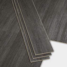 GoodHome Baila Dark grey Textured Straight Wood effect Click vinyl Click flooring, 2.2m²