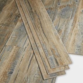 GoodHome Baila Distressed brown oak Textured Straight Wood effect Click vinyl Click flooring, 2.2m²