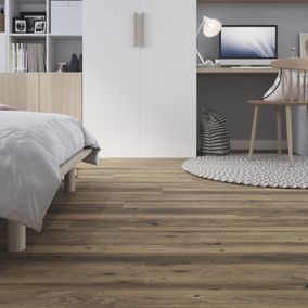 GoodHome Baila Distressed natural oak Wood effect Textured Click vinyl Click flooring, 2.2m²