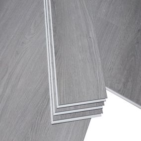 GoodHome Baila Grey oak Textured Straight Wood effect Click vinyl Click flooring, 2.2m²