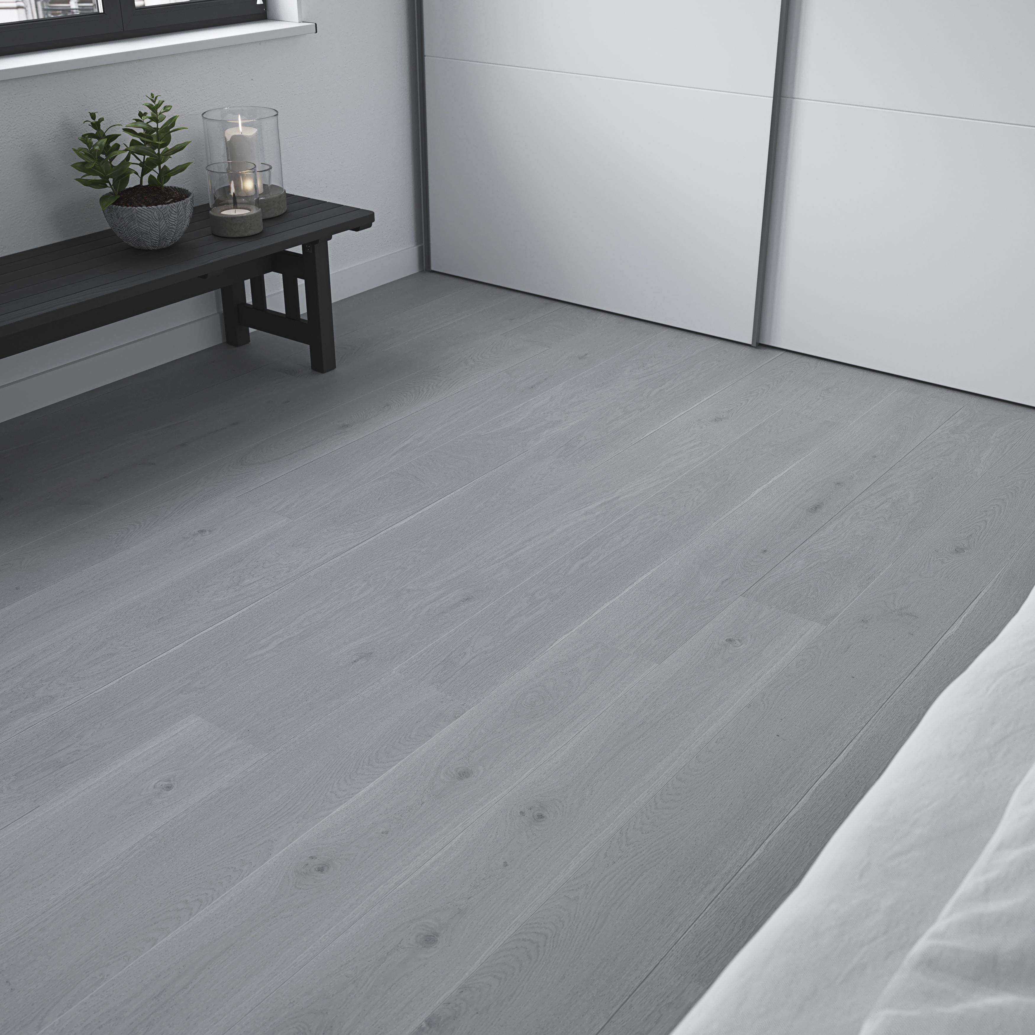 GoodHome Baila Grey oak Textured Wood effect Textured Click vinyl Click flooring, 2.2m�²