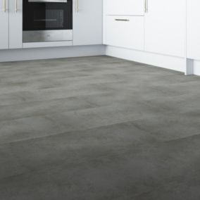 GoodHome Baila Grey Stone effect Textured Click vinyl Tile, 2.23m²