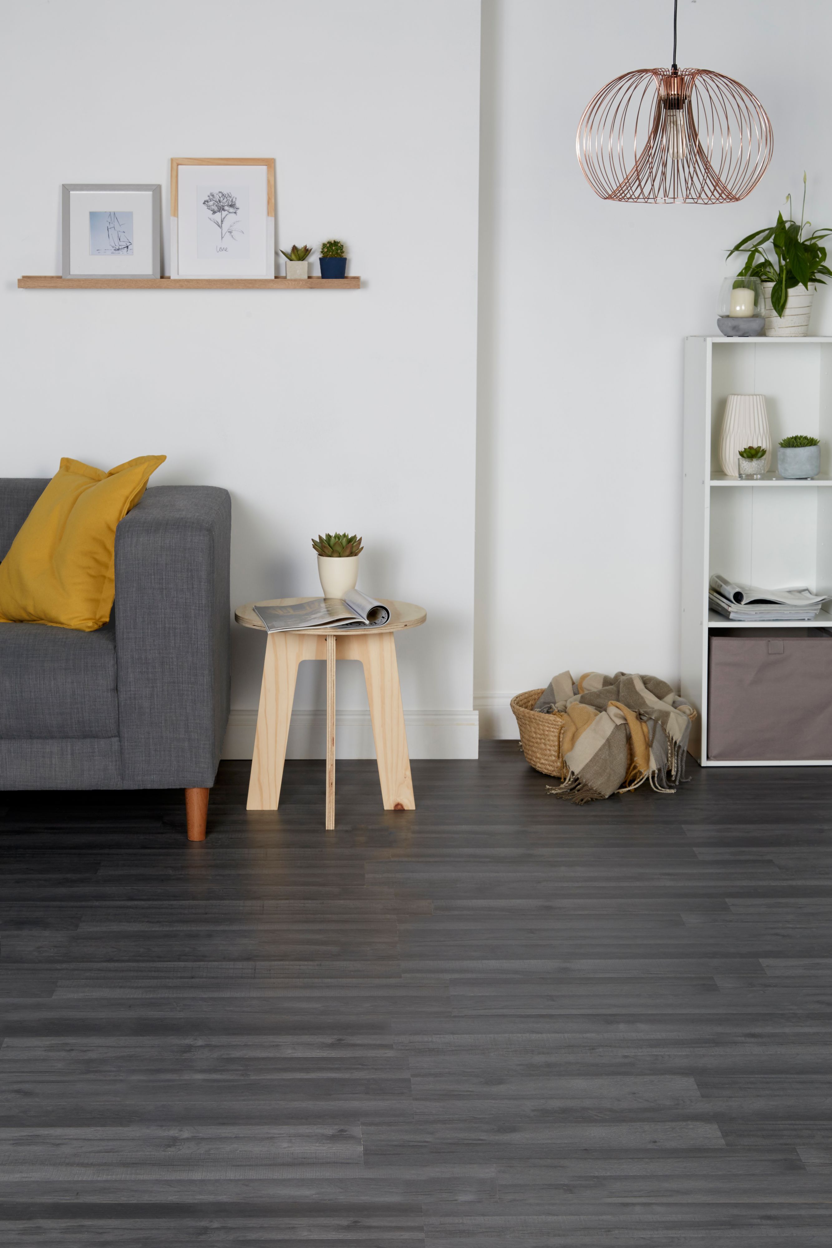 Goodhome Bairnsdale Dark Grey Oak Effect Laminate Flooring 2m Pack Diy At B Q